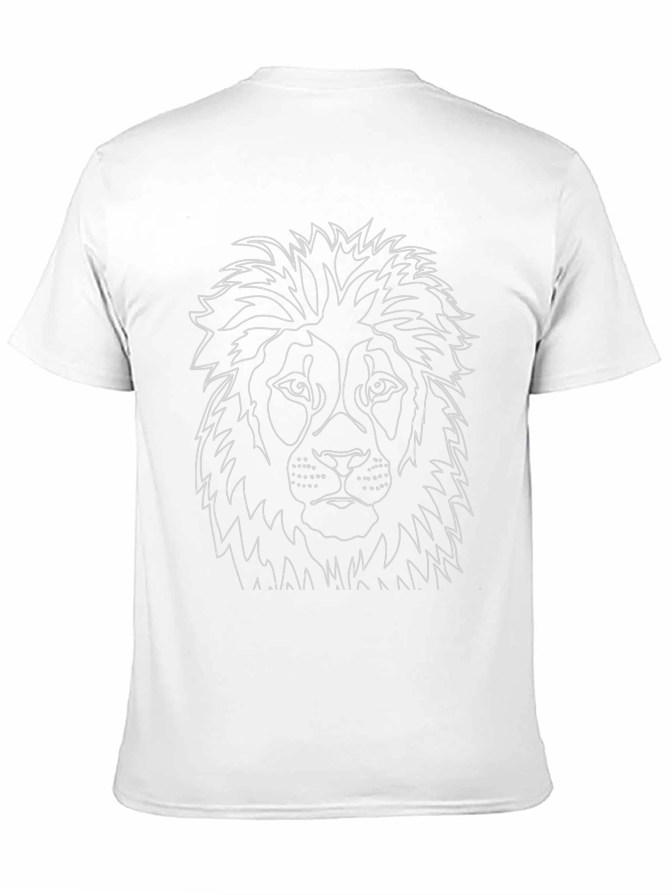 Black Lion Outline Graphic Tee - Black Cotton T-Shirt view 11