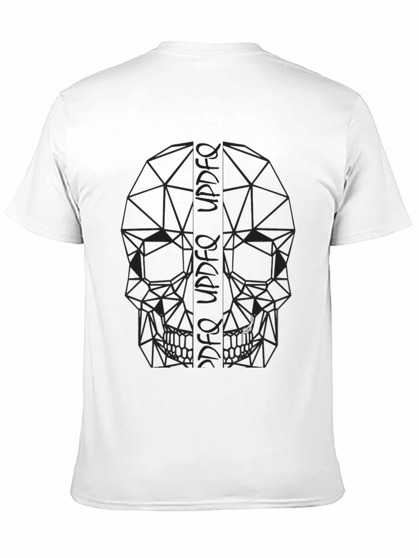 Black Geometric Skull Print Black T-Shirt view 11