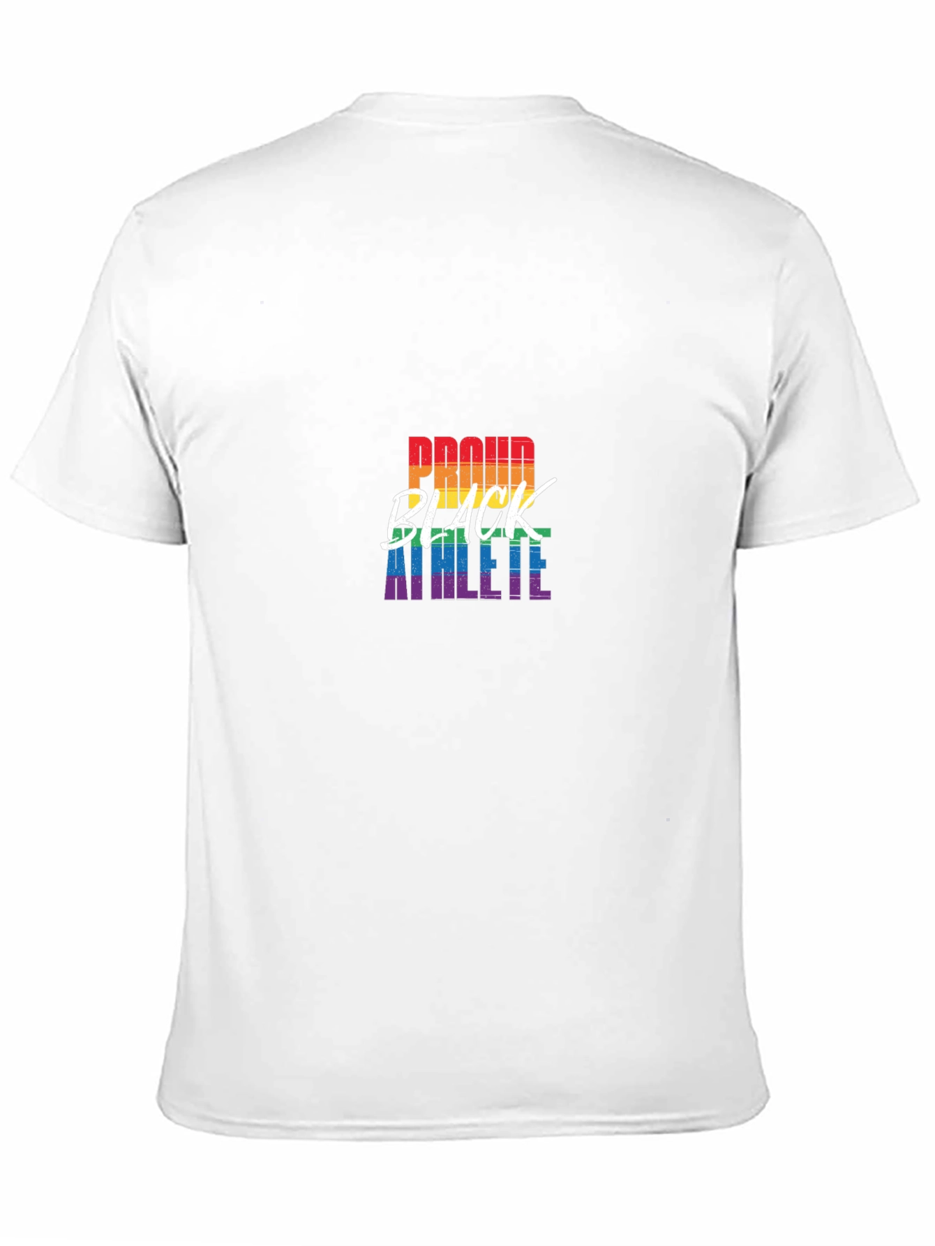 Black Proud Black Athlete Pride Rainbow Graphic T-Shirt view 11