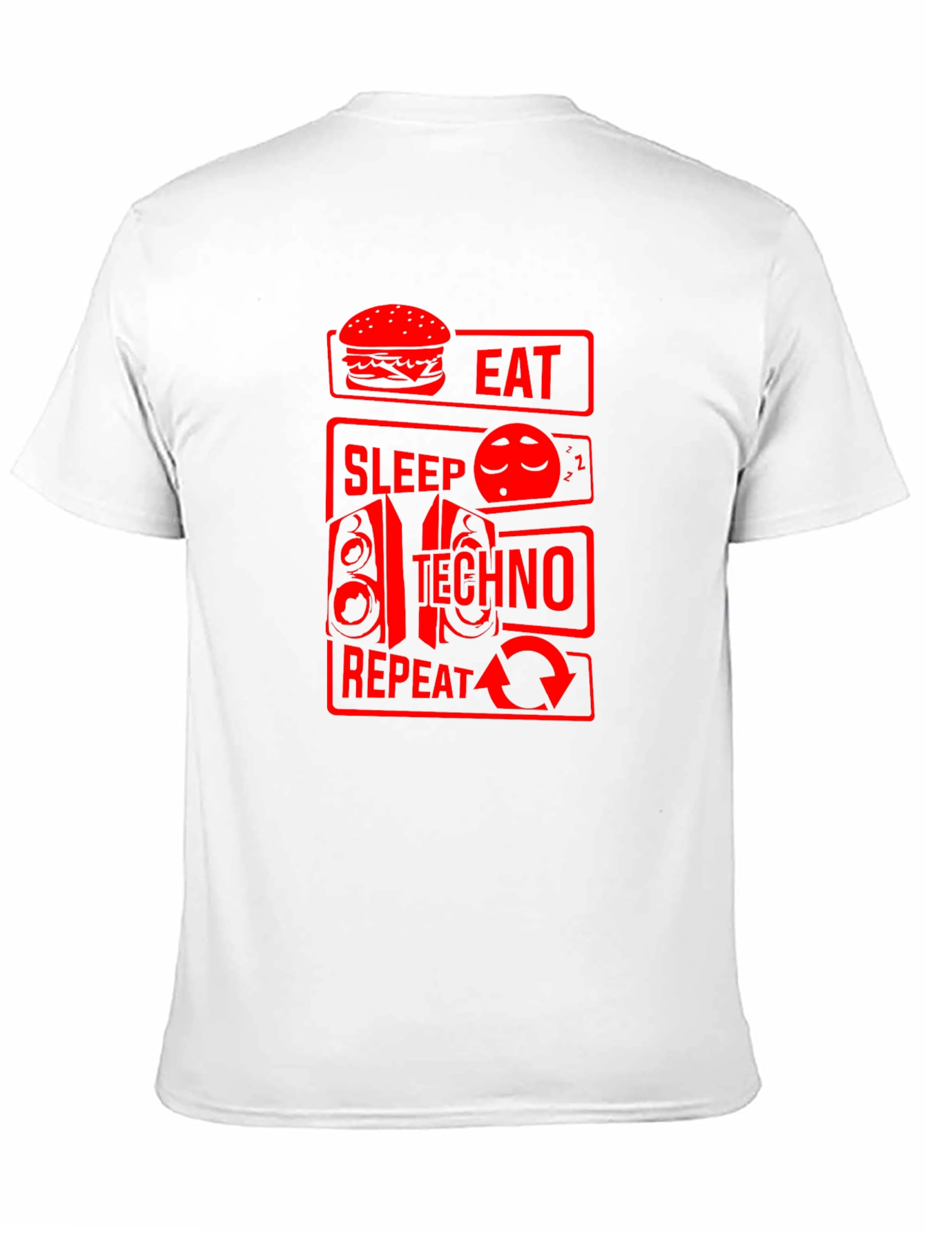 Black Eat Sleep Techno Repeat Graphic Tee - Black view 11