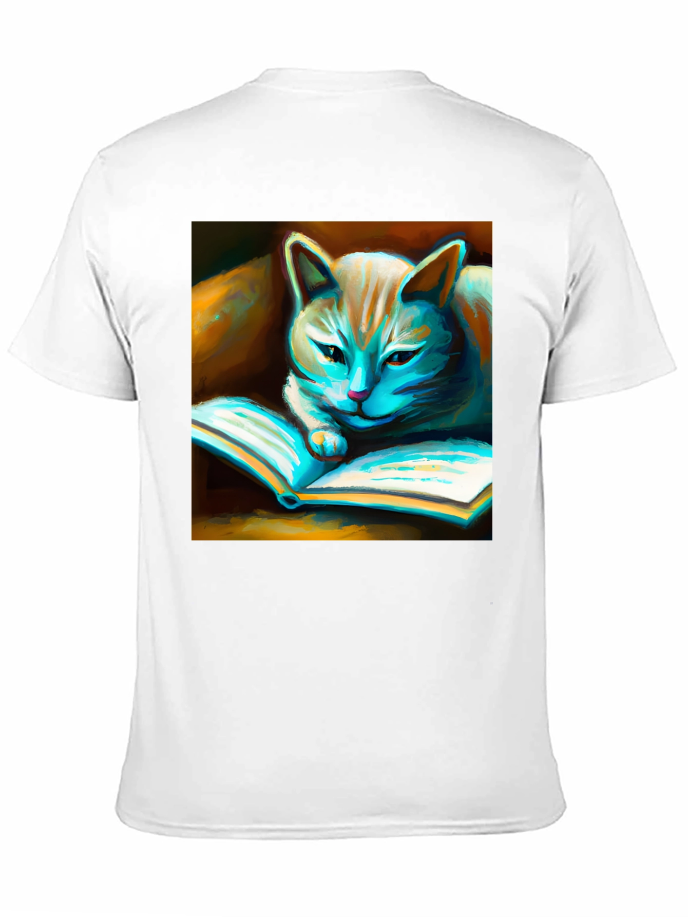 Black Cat Reading Book Graphic T-Shirt view 11