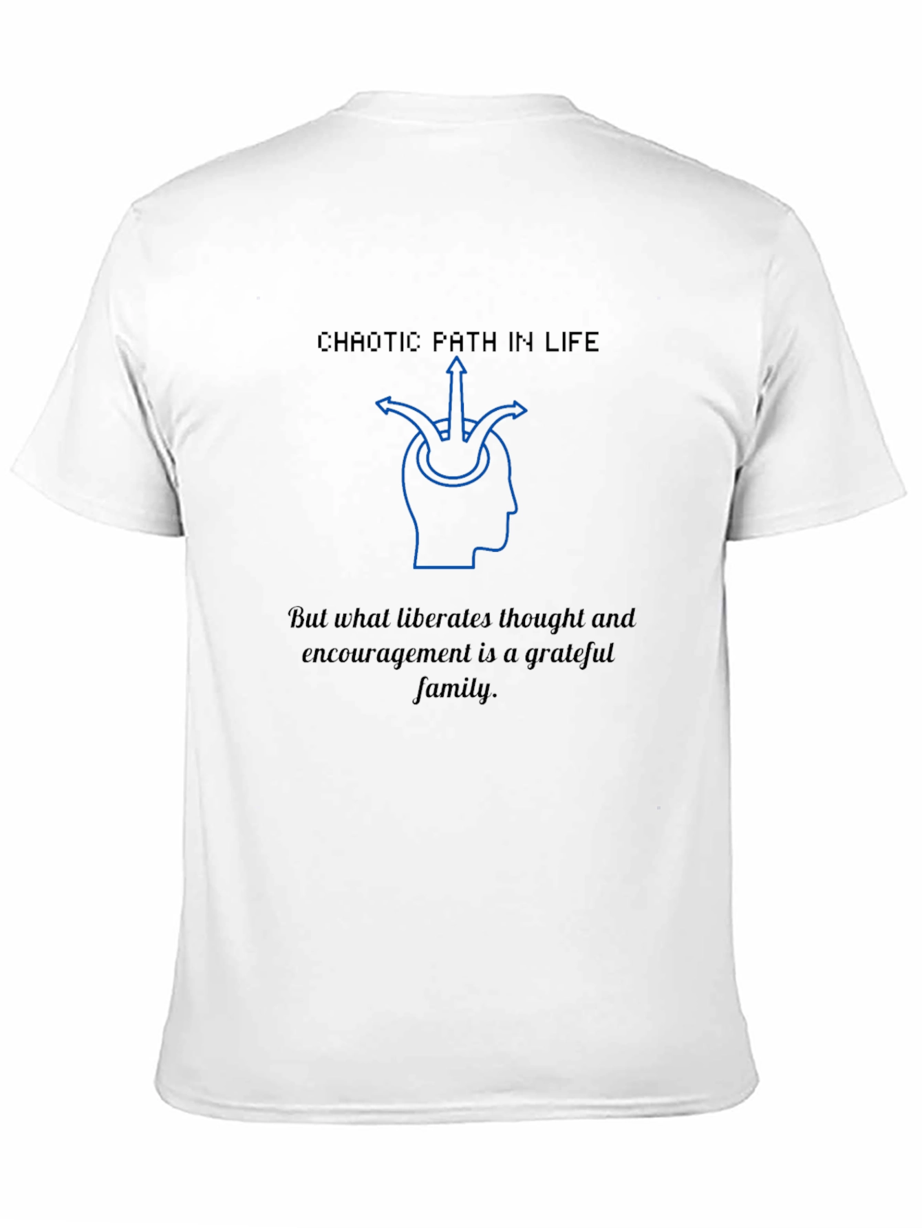 Black Chaotic Path T-Shirt: Thoughtful Family Design view 11
