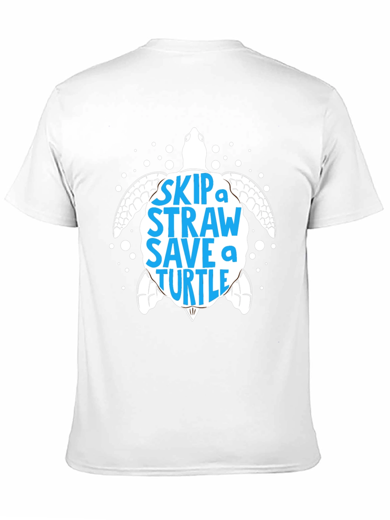 Black Skip a Straw Save a Turtle Graphic Tee - Eco-Friendly view 11