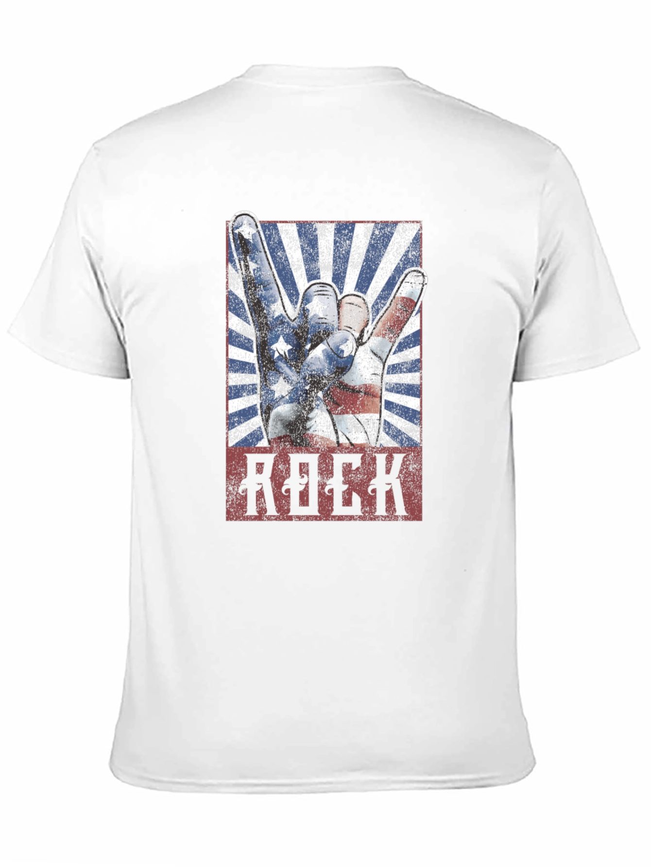 Black American Rock Hand Gesture Graphic T-Shirt view 11