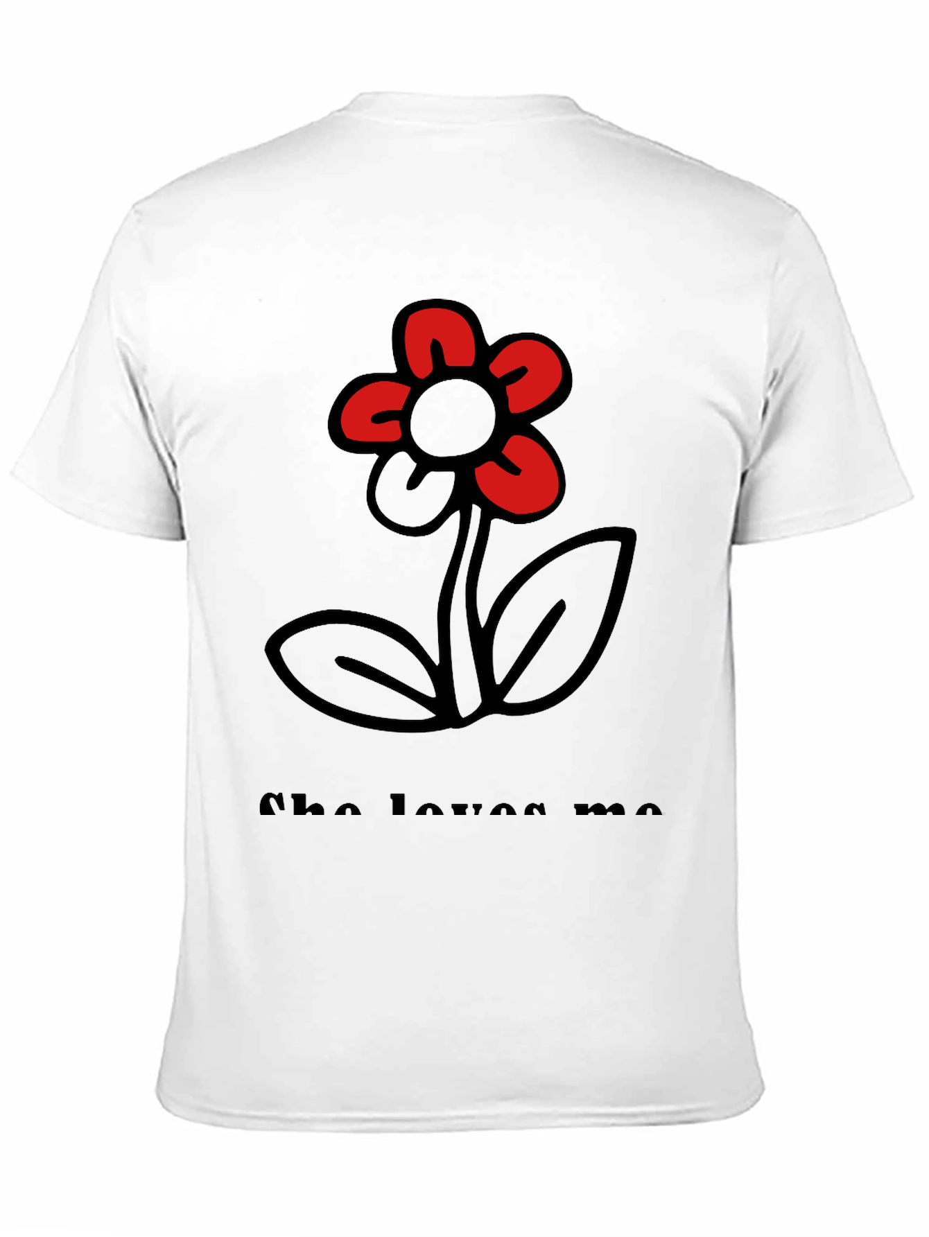 Black She Loves Me T-Shirt with Flower Graphic view 11