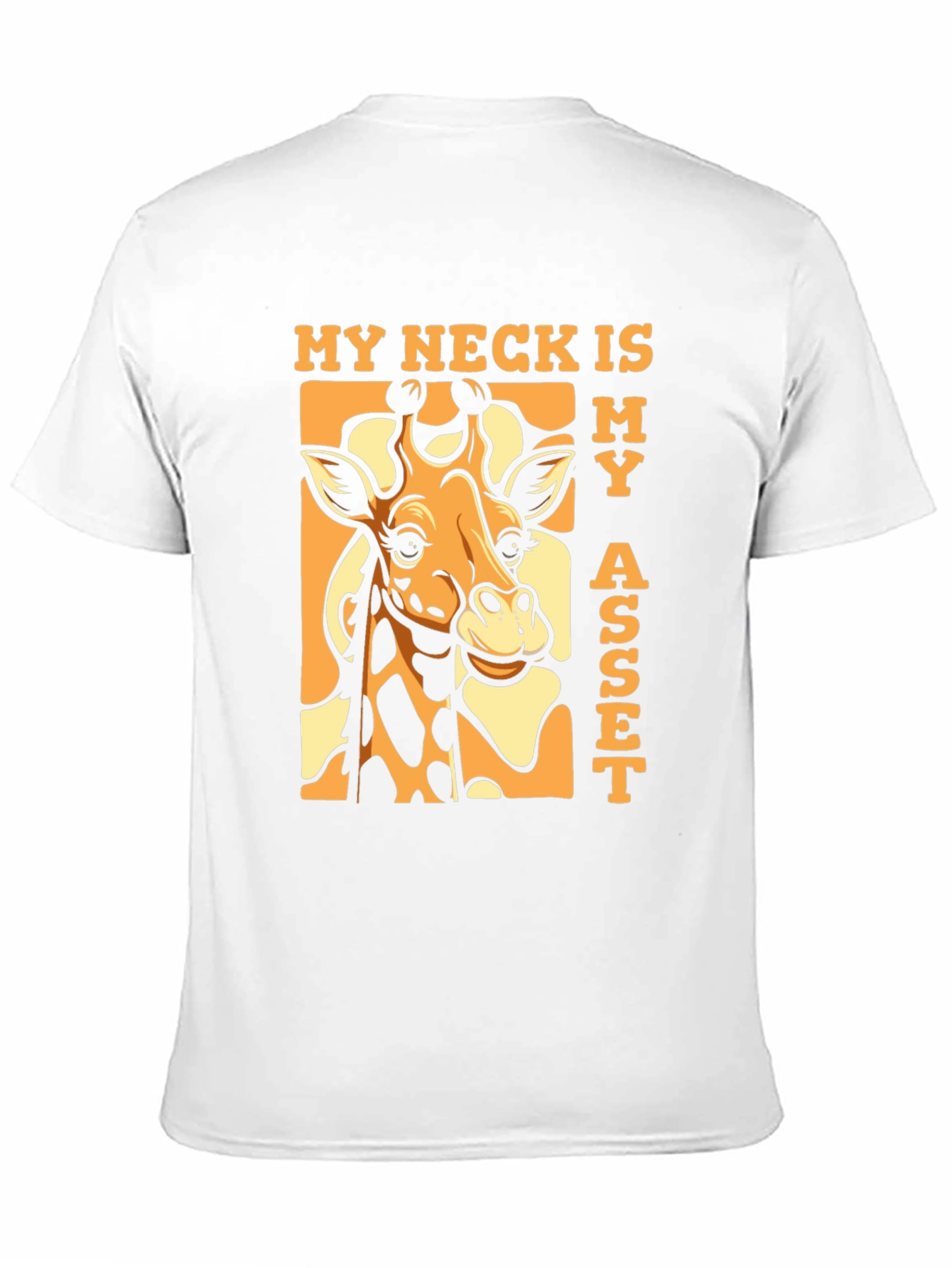 Black Funny Giraffe 'My Neck Is My Asset' T-Shirt view 11