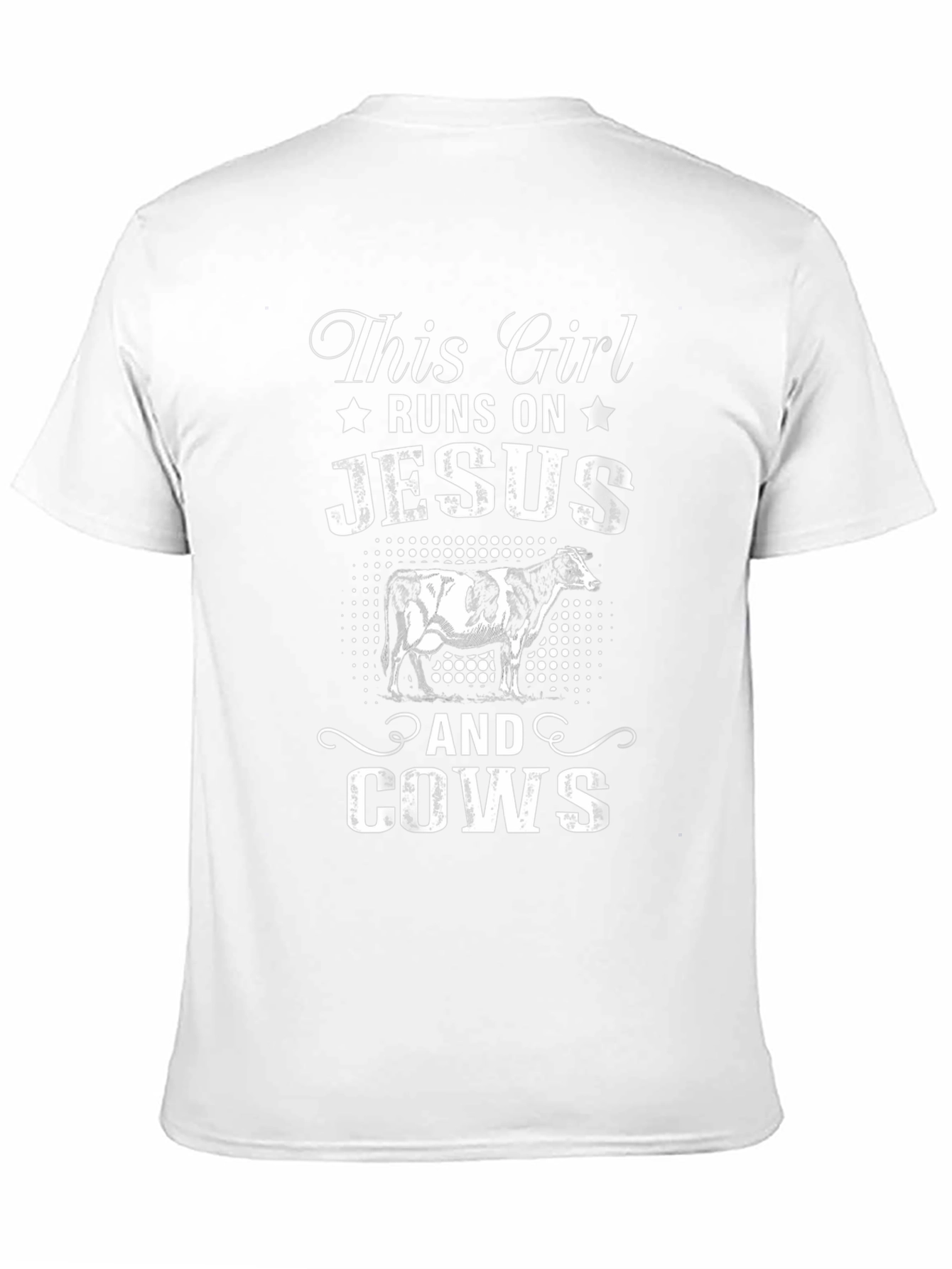 Black This Girl Runs On Jesus and Cows T-Shirt view 11