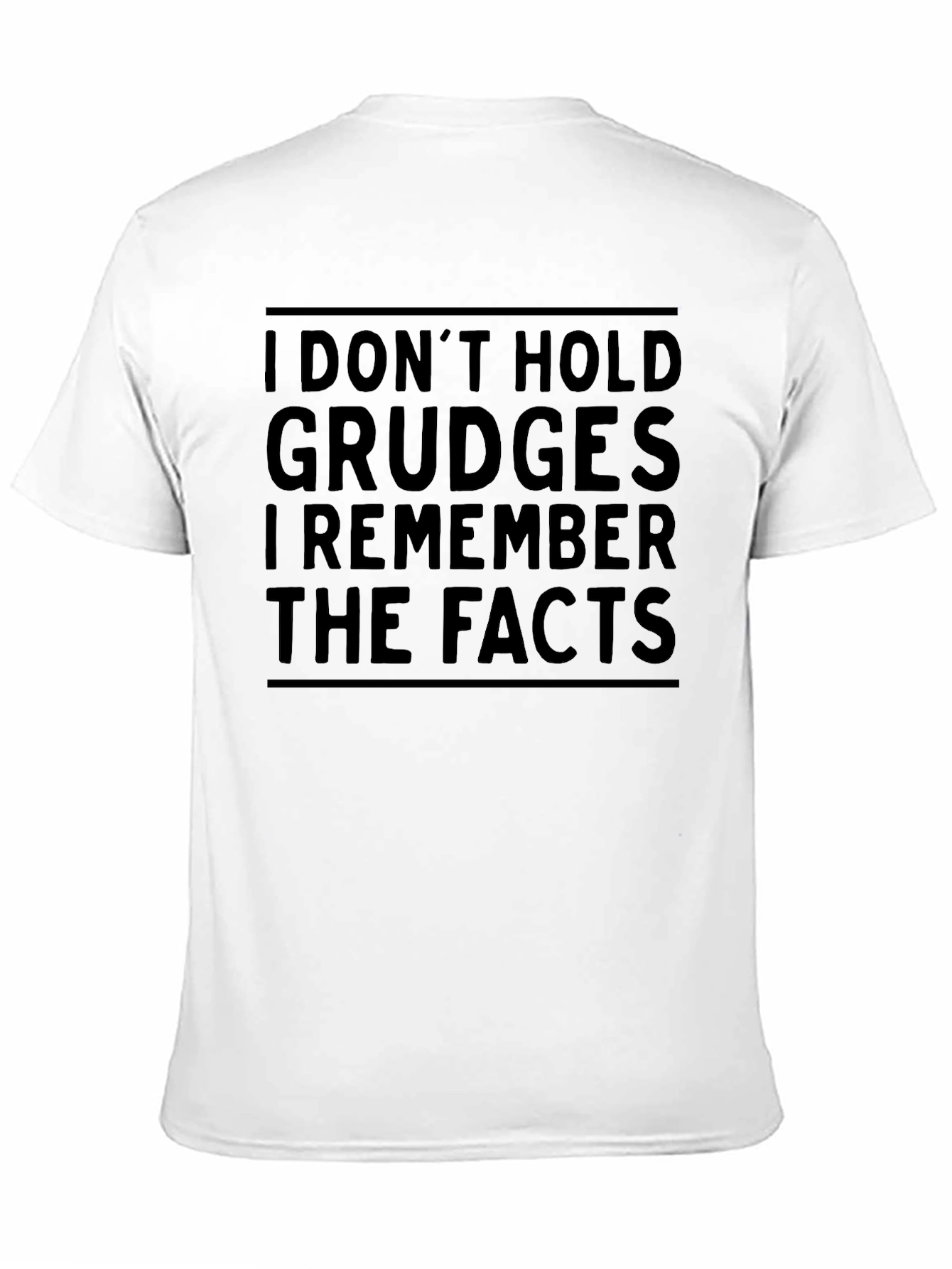 Black I Don't Hold Grudges Men's Black T-Shirt view 11