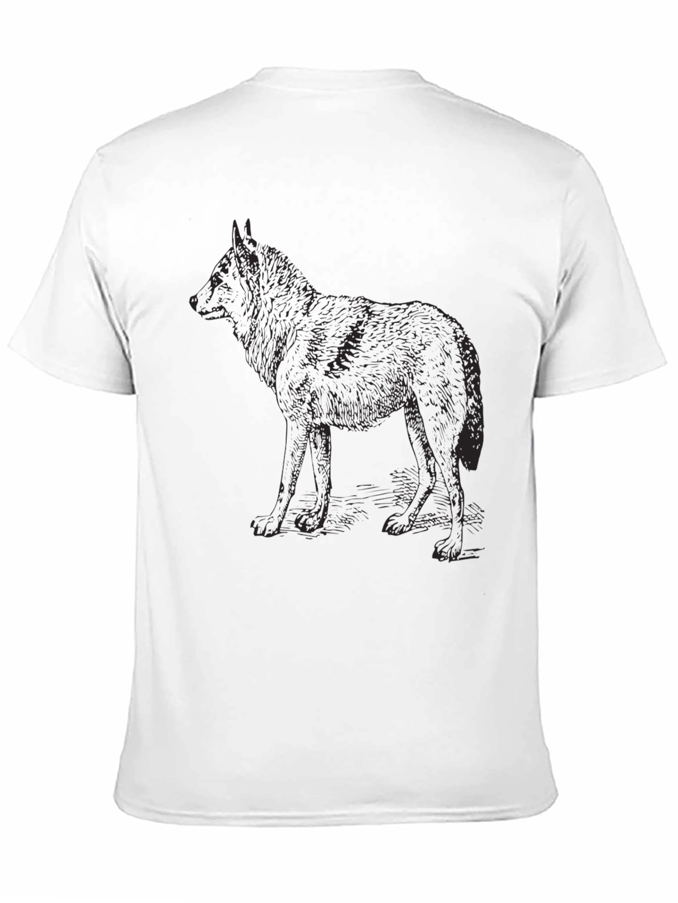 Black Black Wolf Graphic T-Shirt, Mens Crew Neck Tee view 11