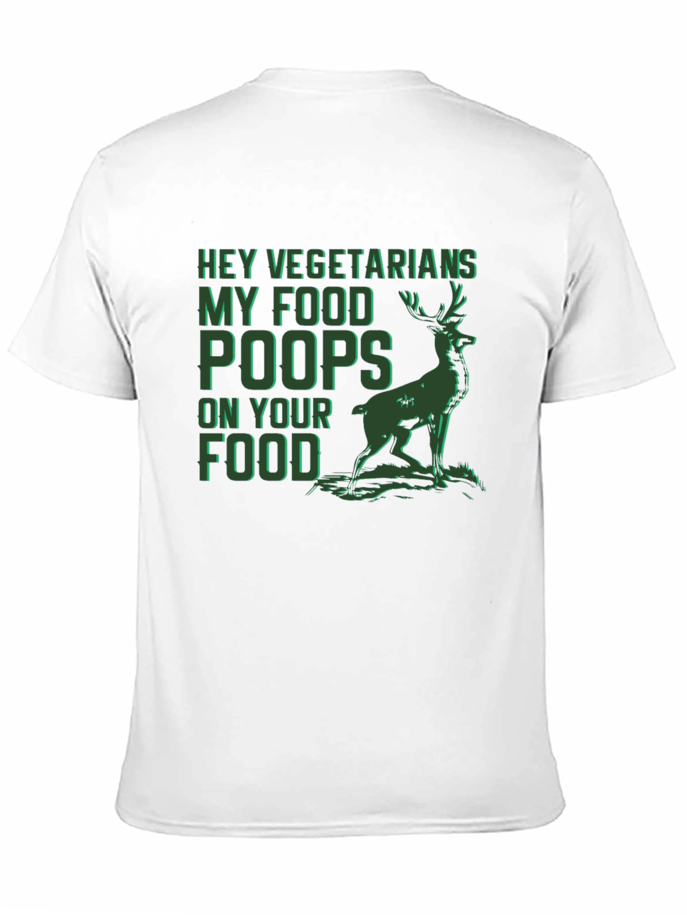 Black Hey Vegetarians Deer Graphic T-Shirt view 11