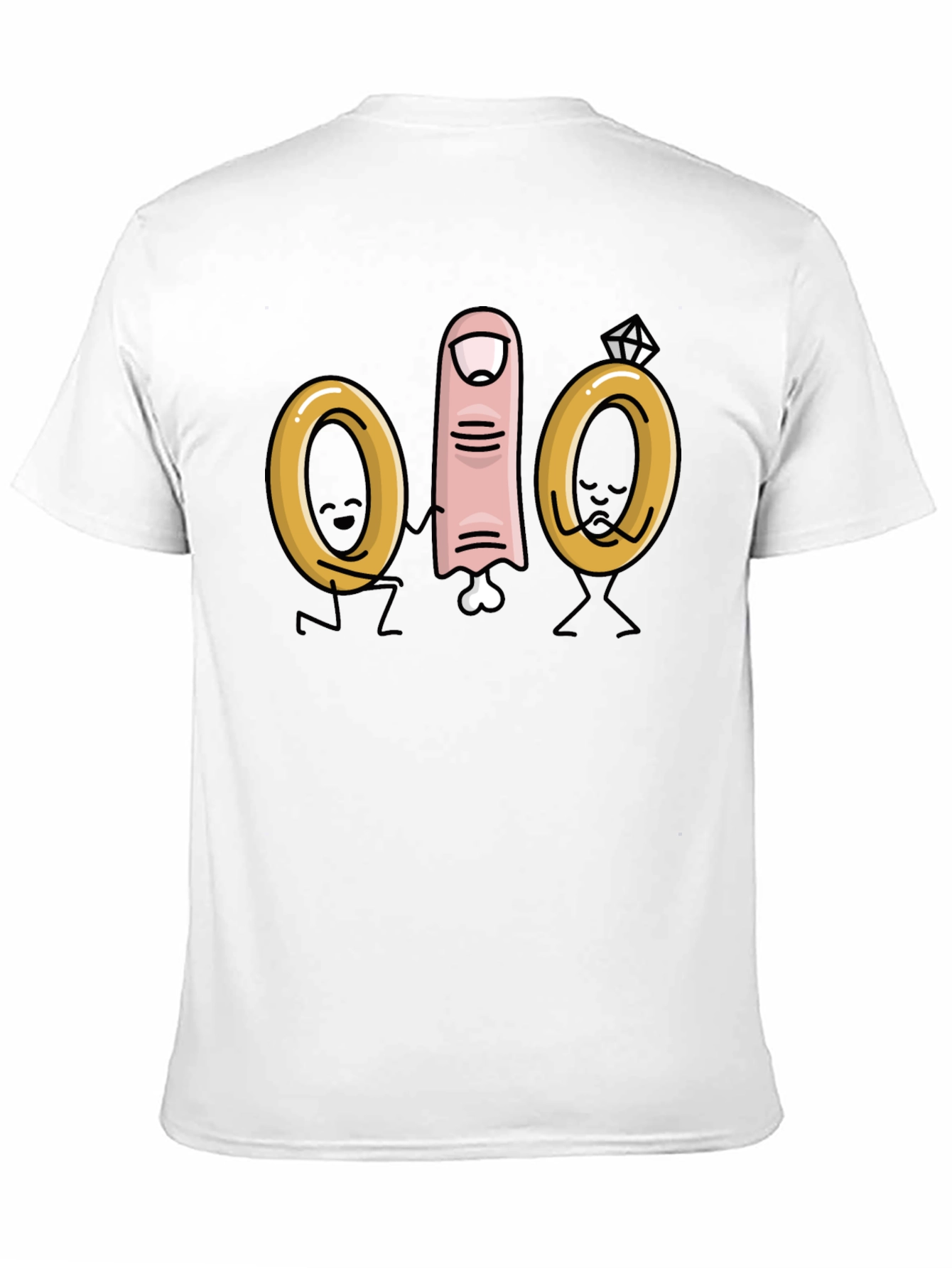 Black Funny Wedding Finger T-Shirt view 11