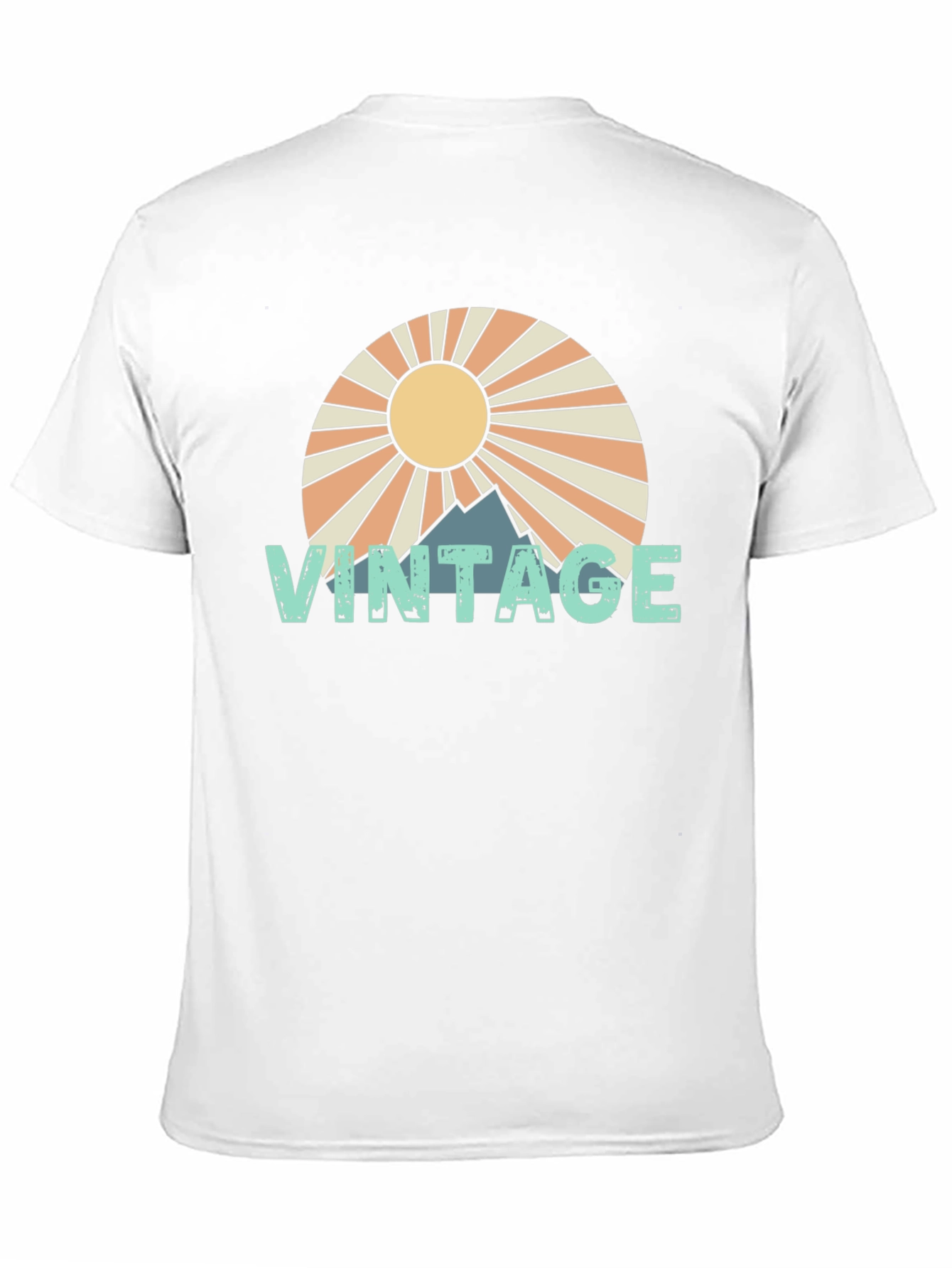 Black Retro Vintage Mountain Sun T-Shirt view 11