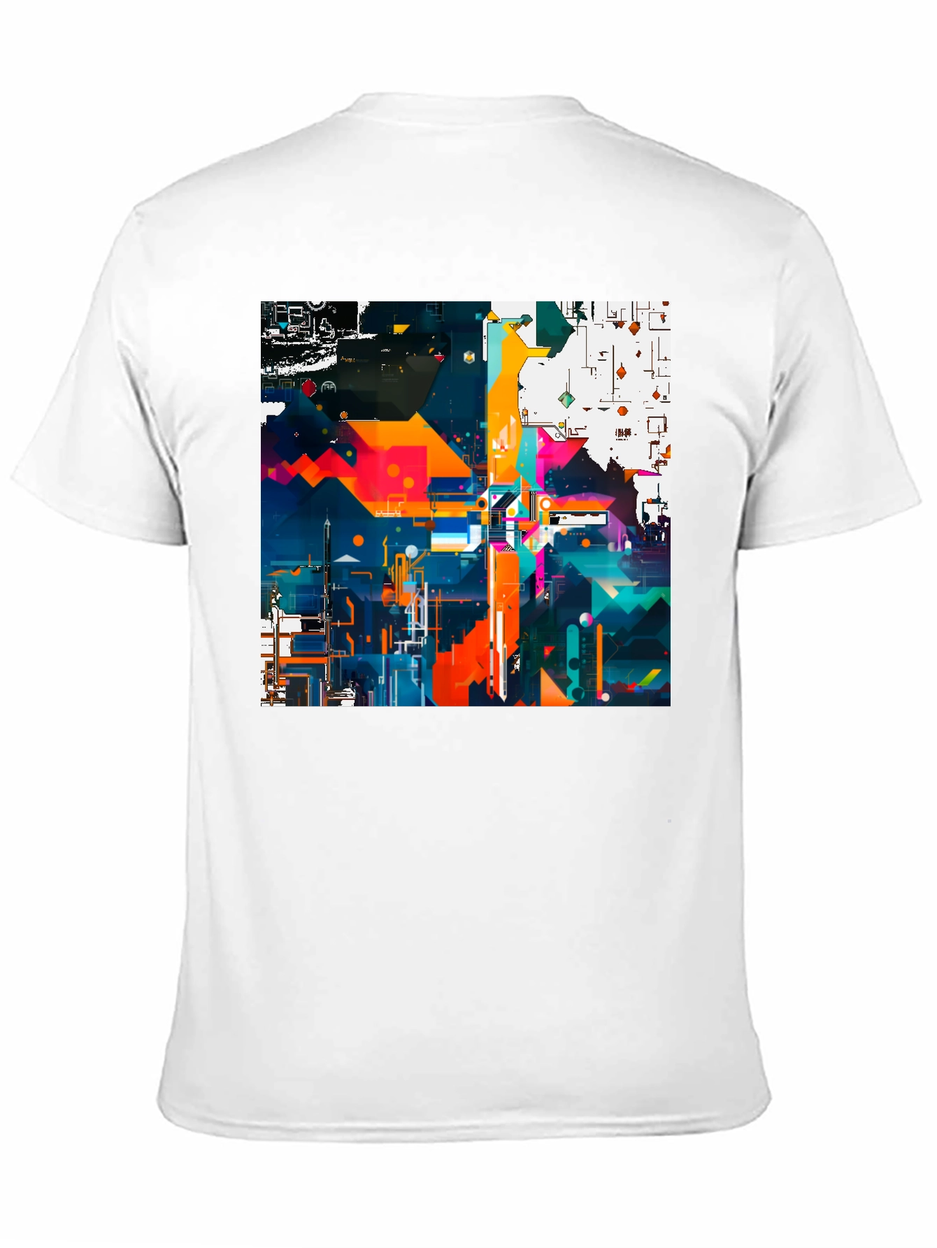 Black Abstract Geometric Art Print Black Tee view 11