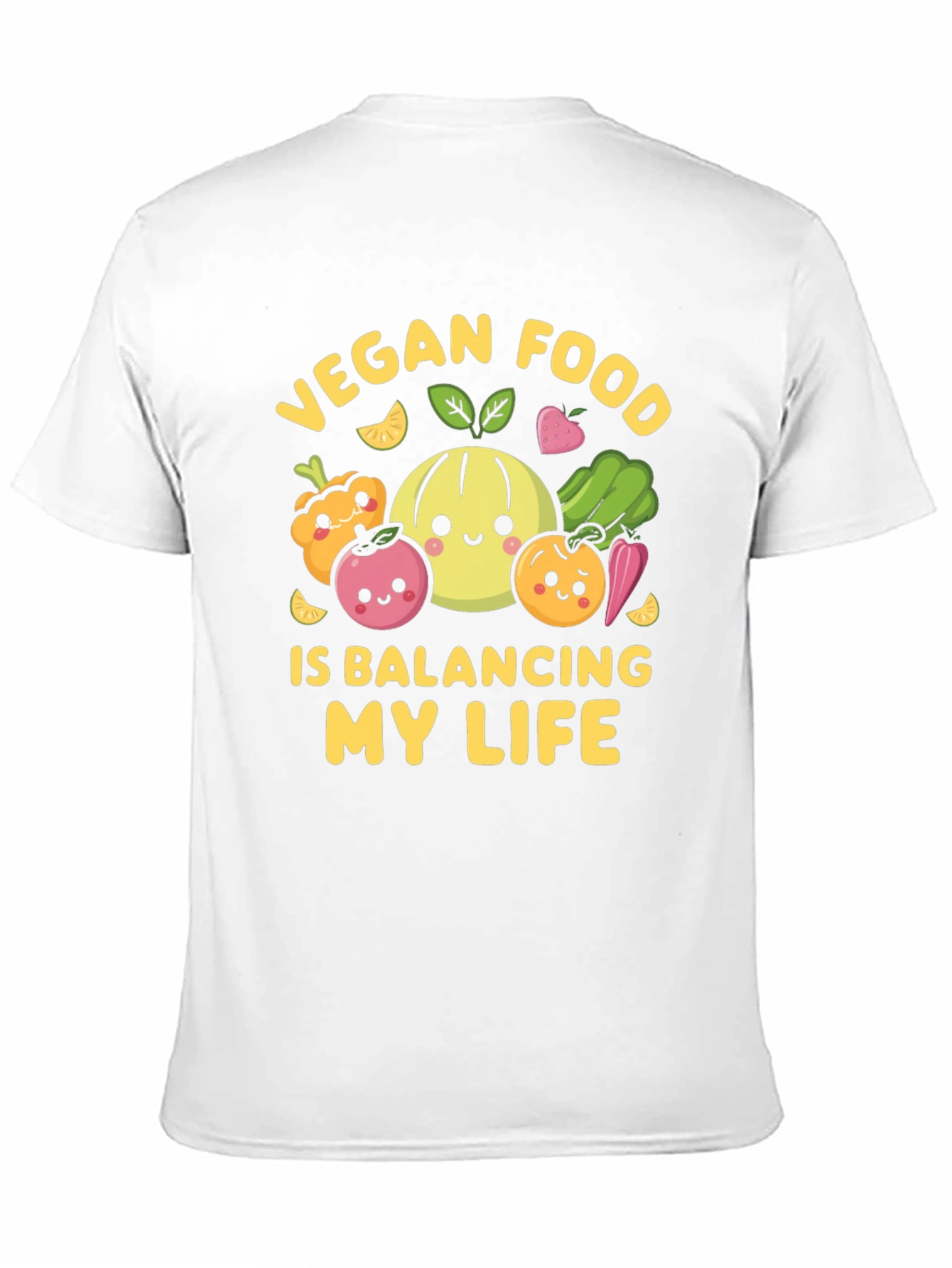 Black Vegan Food Balancing Life T-Shirt view 11