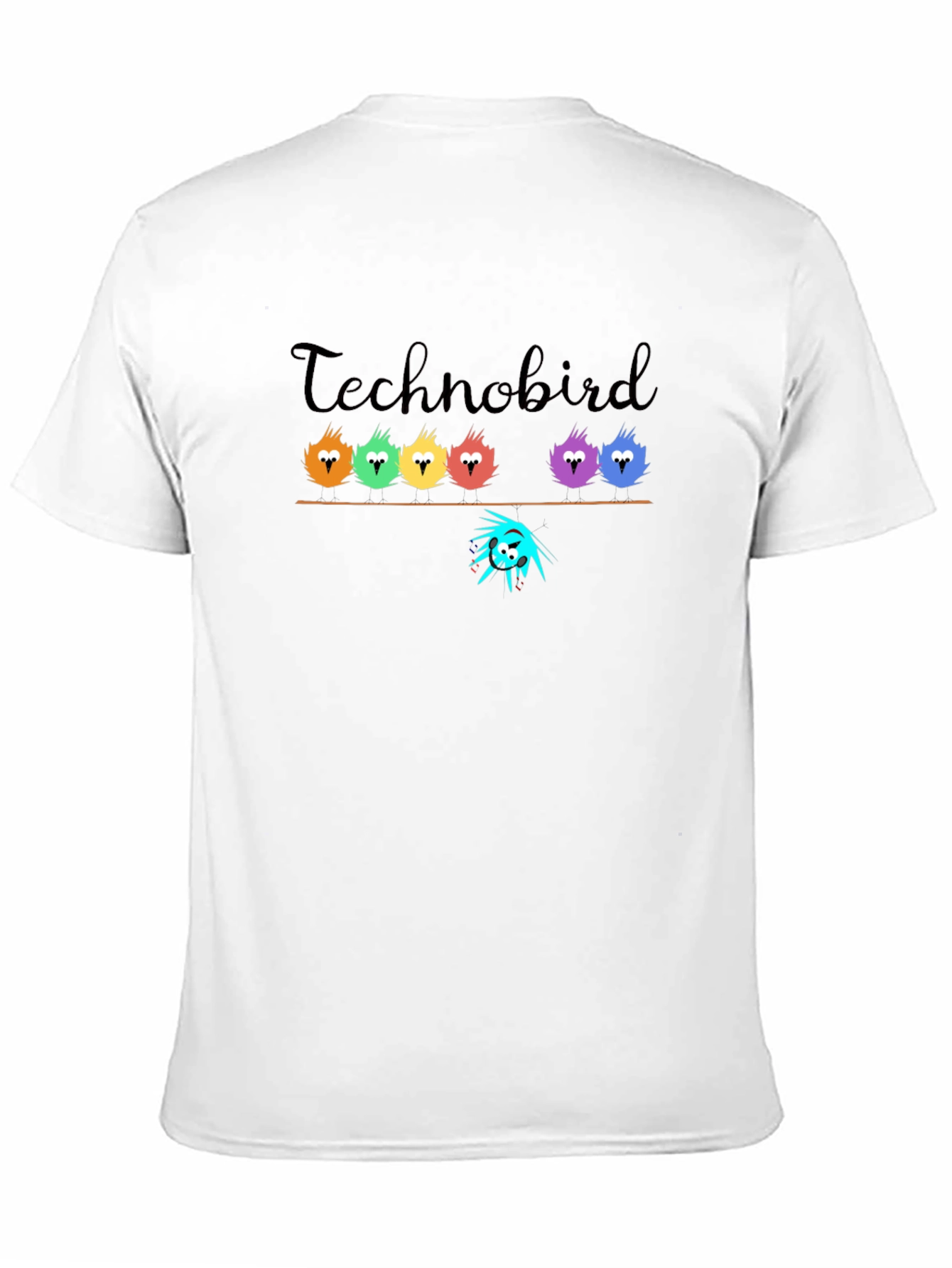 Black Technobird Graphic T-Shirt - Unique Bird Design view 11