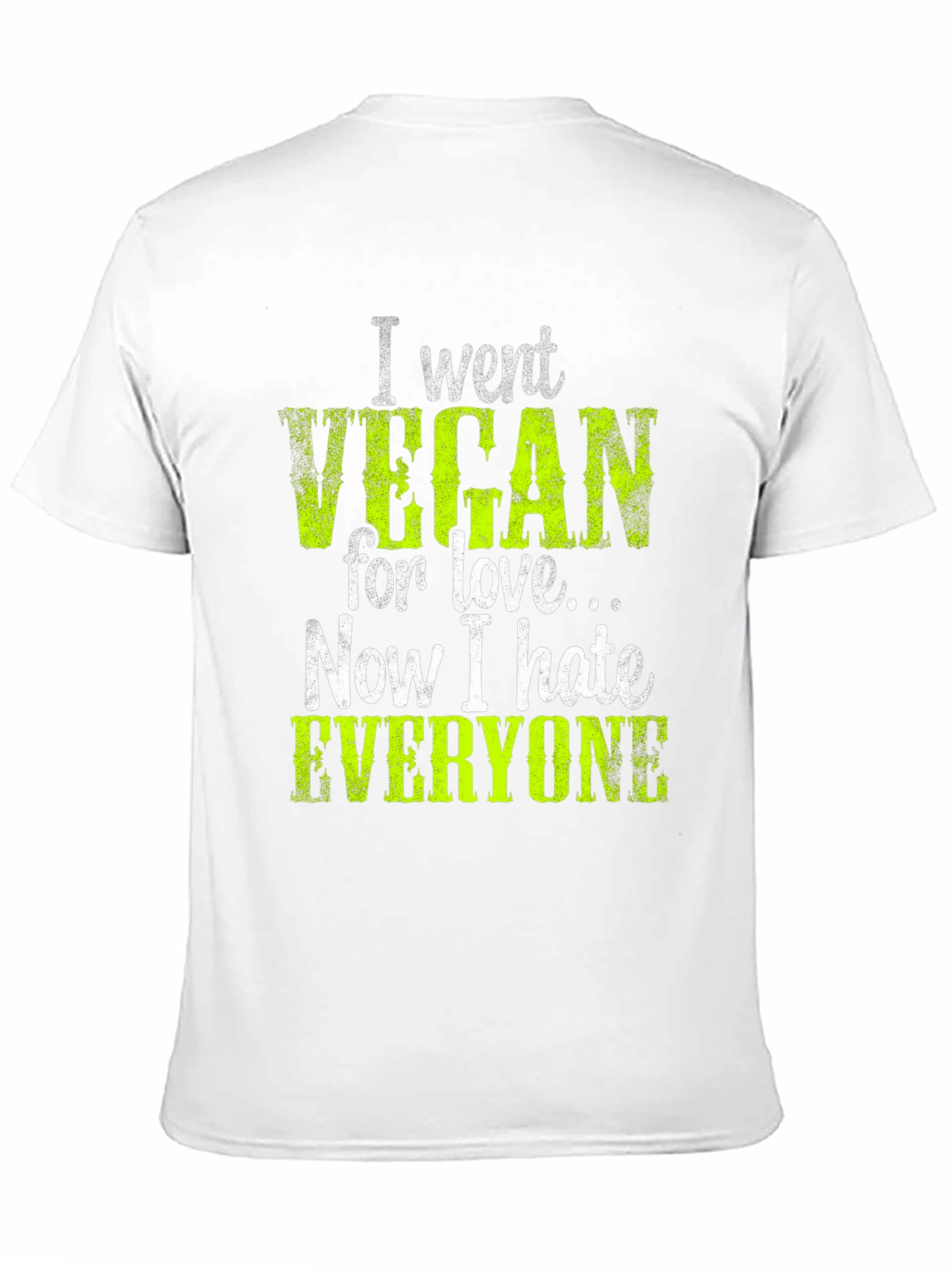 Black Vegan Hate Everyone Graphic T-Shirt view 11