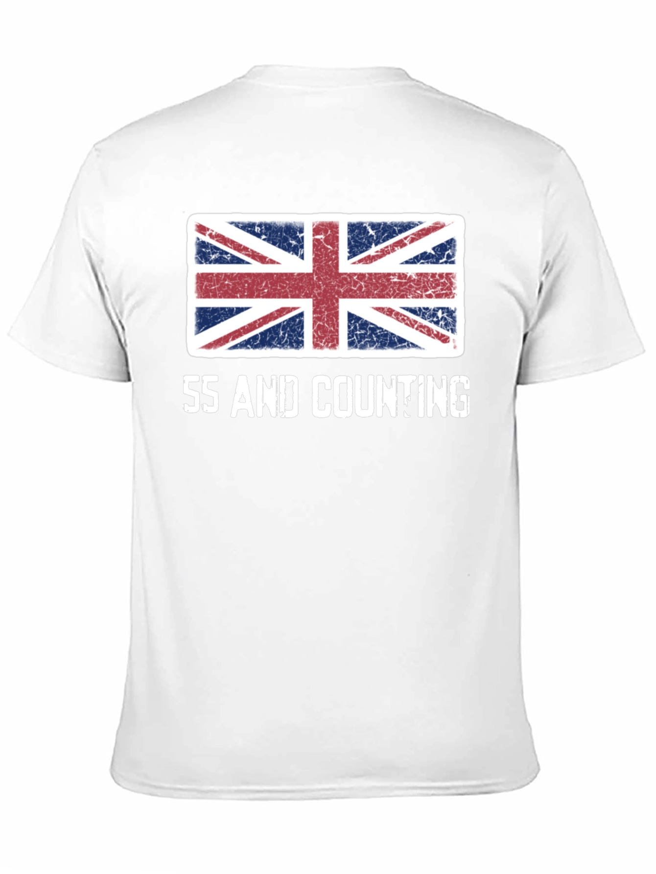 Black Union Jack Flag 55 and Counting Graphic T-Shirt view 11