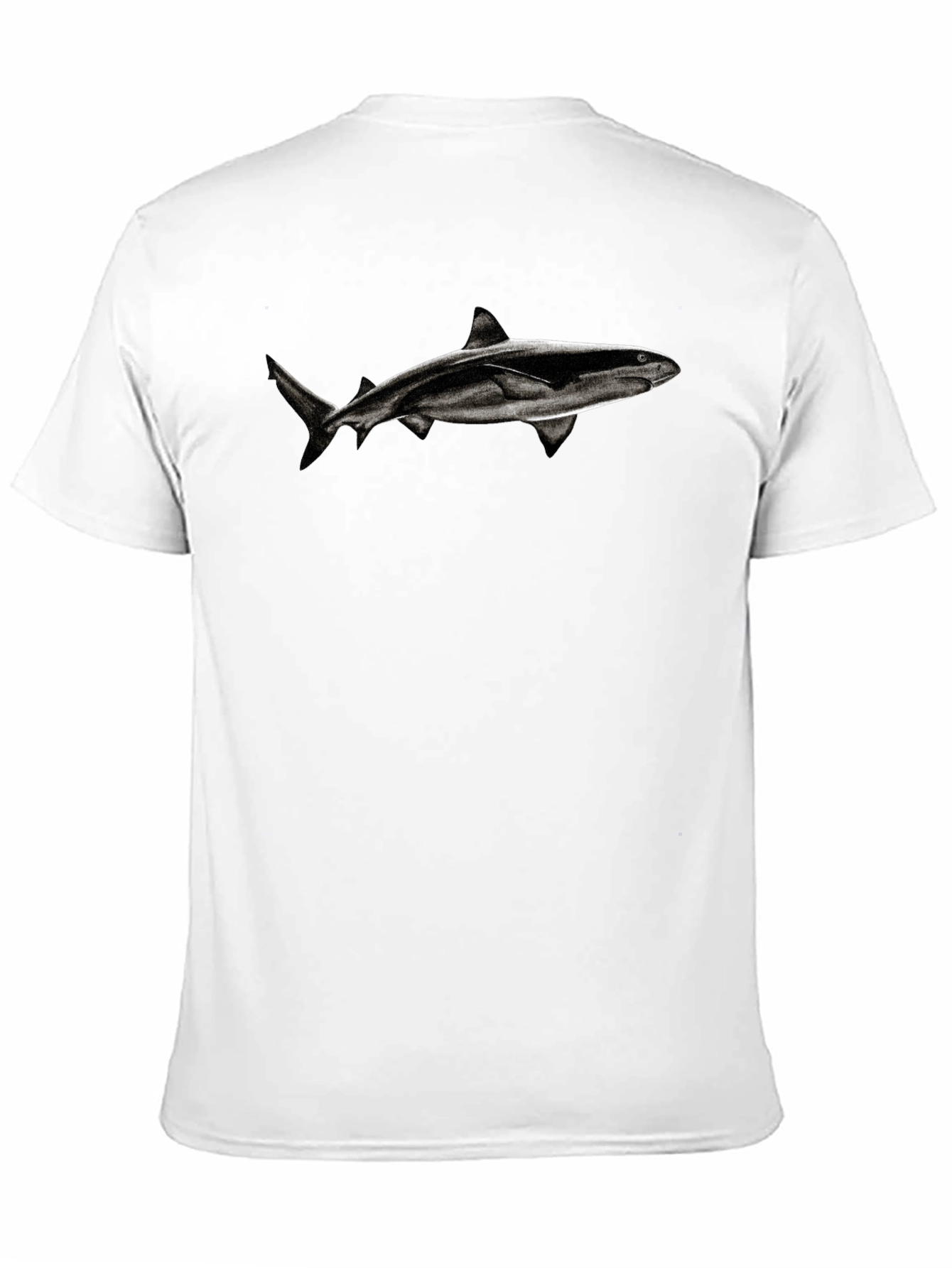 Black Shark Graphic Tee - Black Cotton Blend T-Shirt view 11