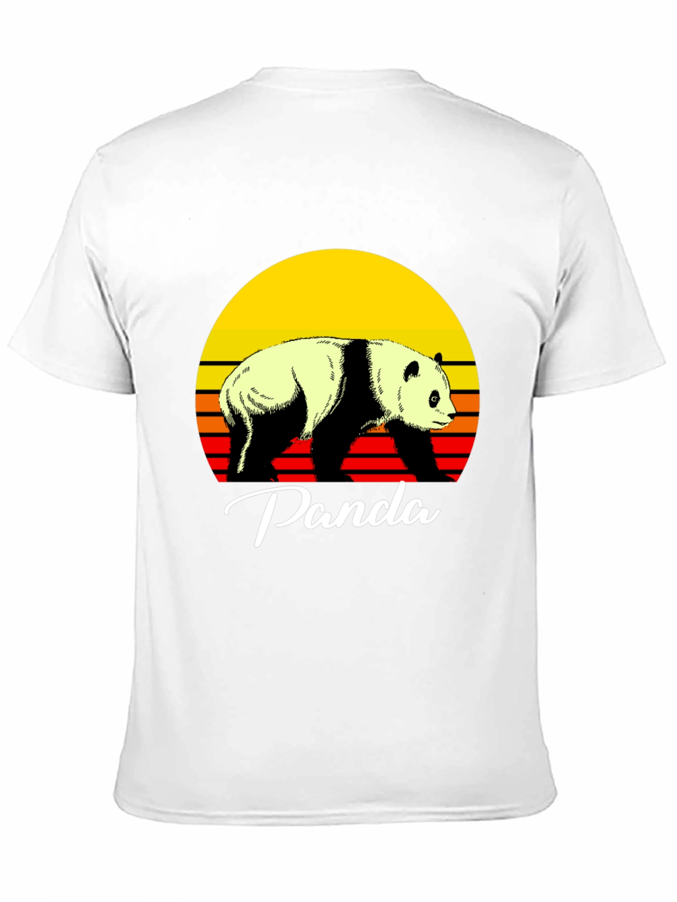 Black Retro Panda Graphic Tee - Sunset Design view 11
