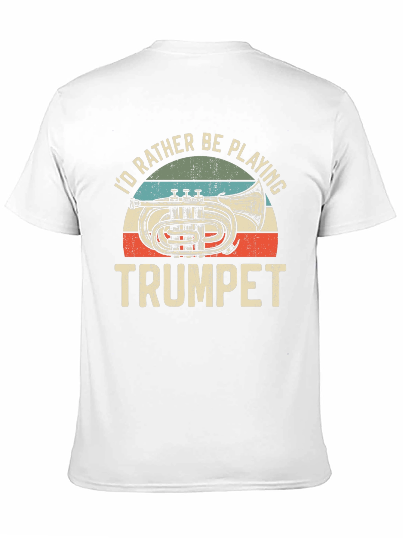 Black I'd Rather Be Playing Trumpet T-Shirt view 11