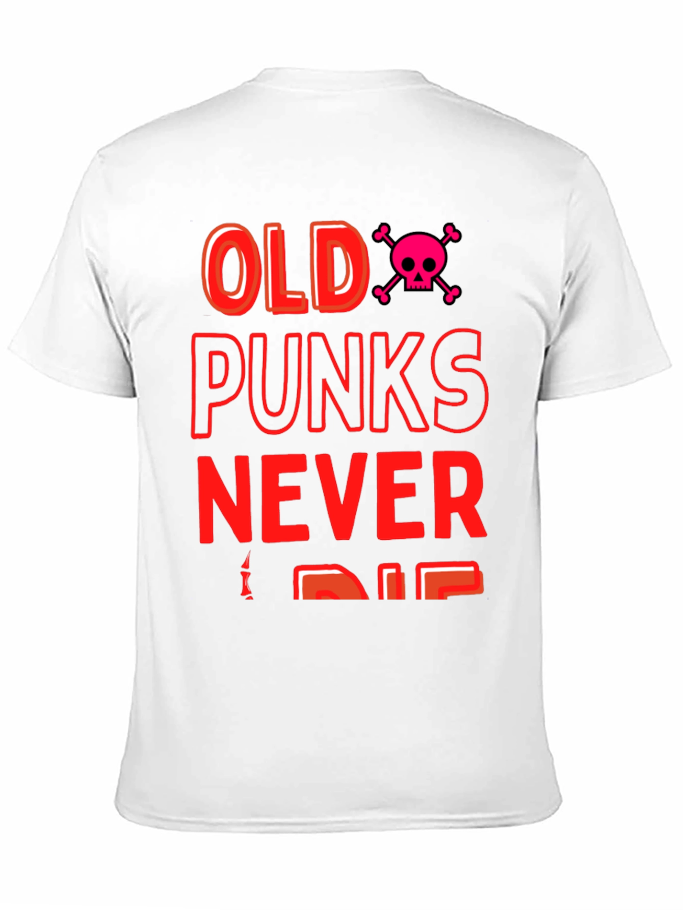 Black Old Punks Never Die Graphic Tee view 11