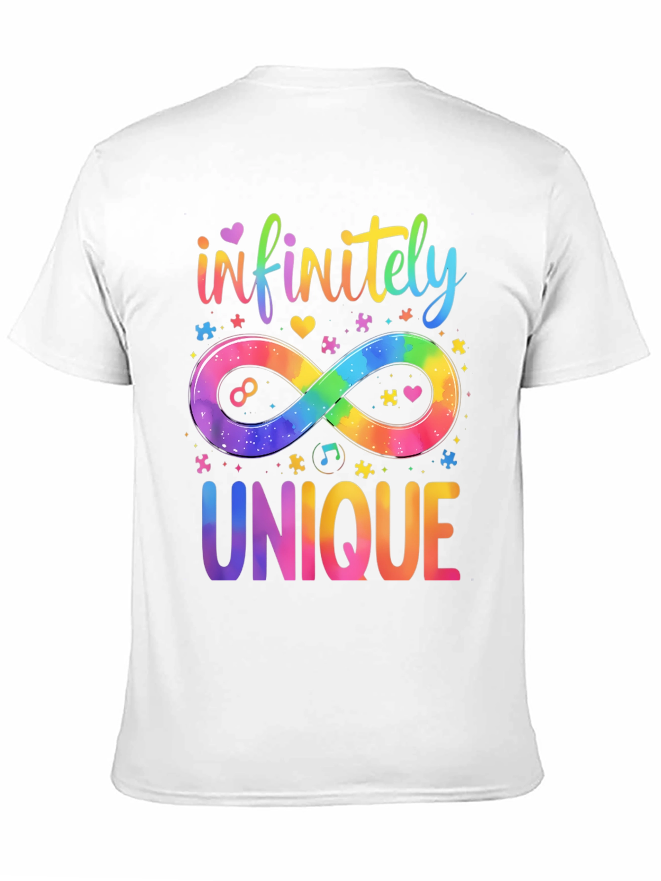 Black Infinitely Unique Autism Awareness T-Shirt view 11