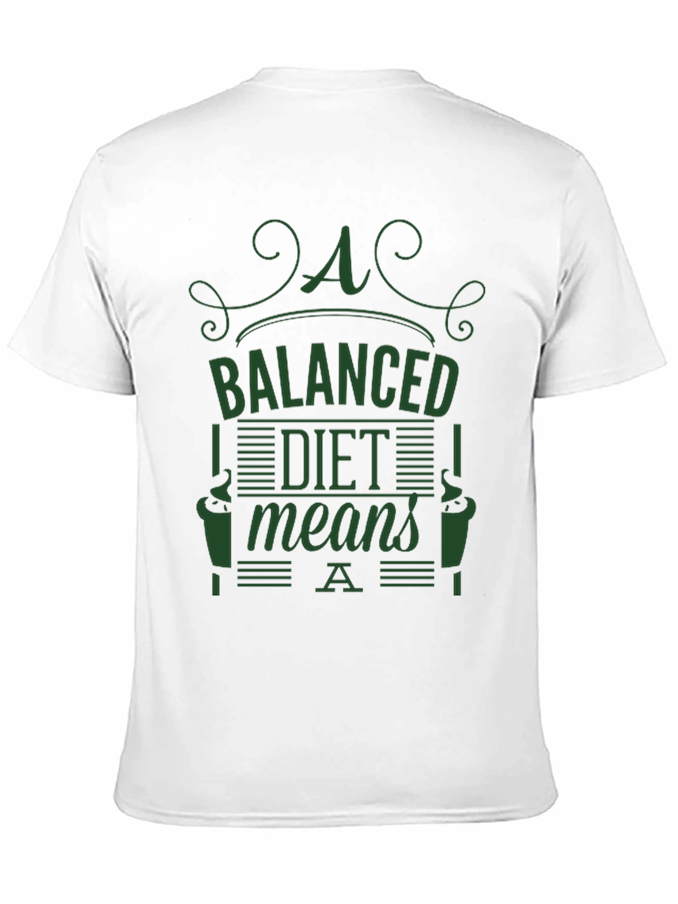 Black Balanced Diet T-Shirt - Dark Green Graphic Tee view 11
