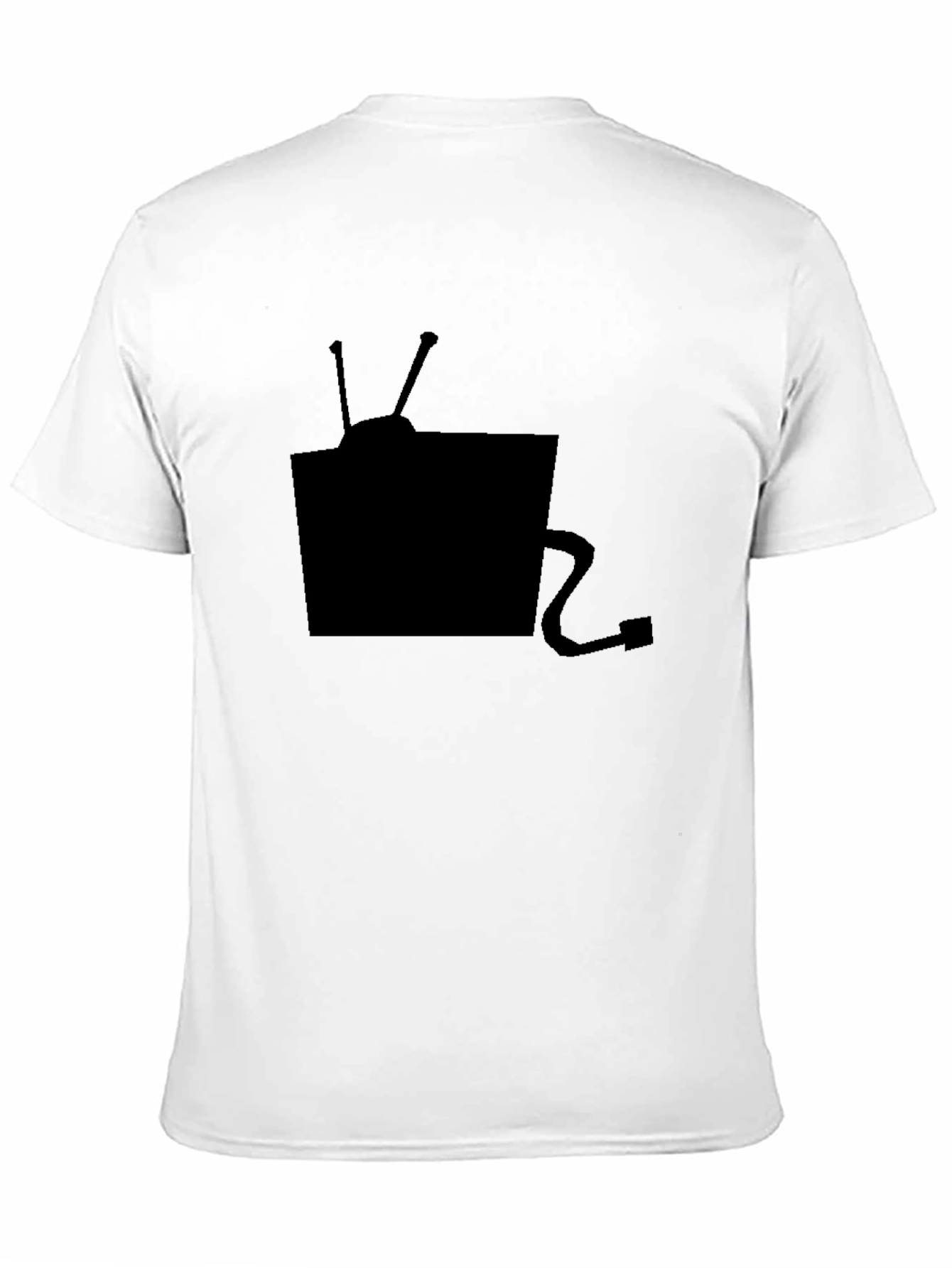 Black Retro TV Graphic Tee - Black Cotton T-Shirt view 11