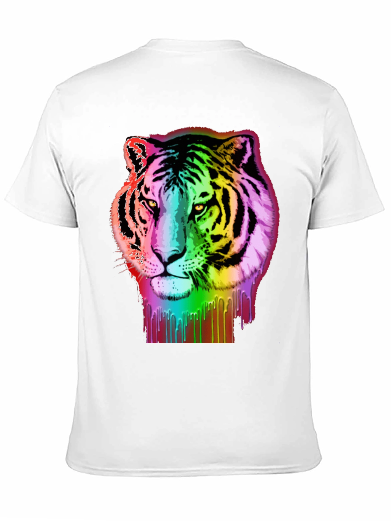 Black Rainbow Tiger Graphic Tee - Black Cotton T-Shirt view 11