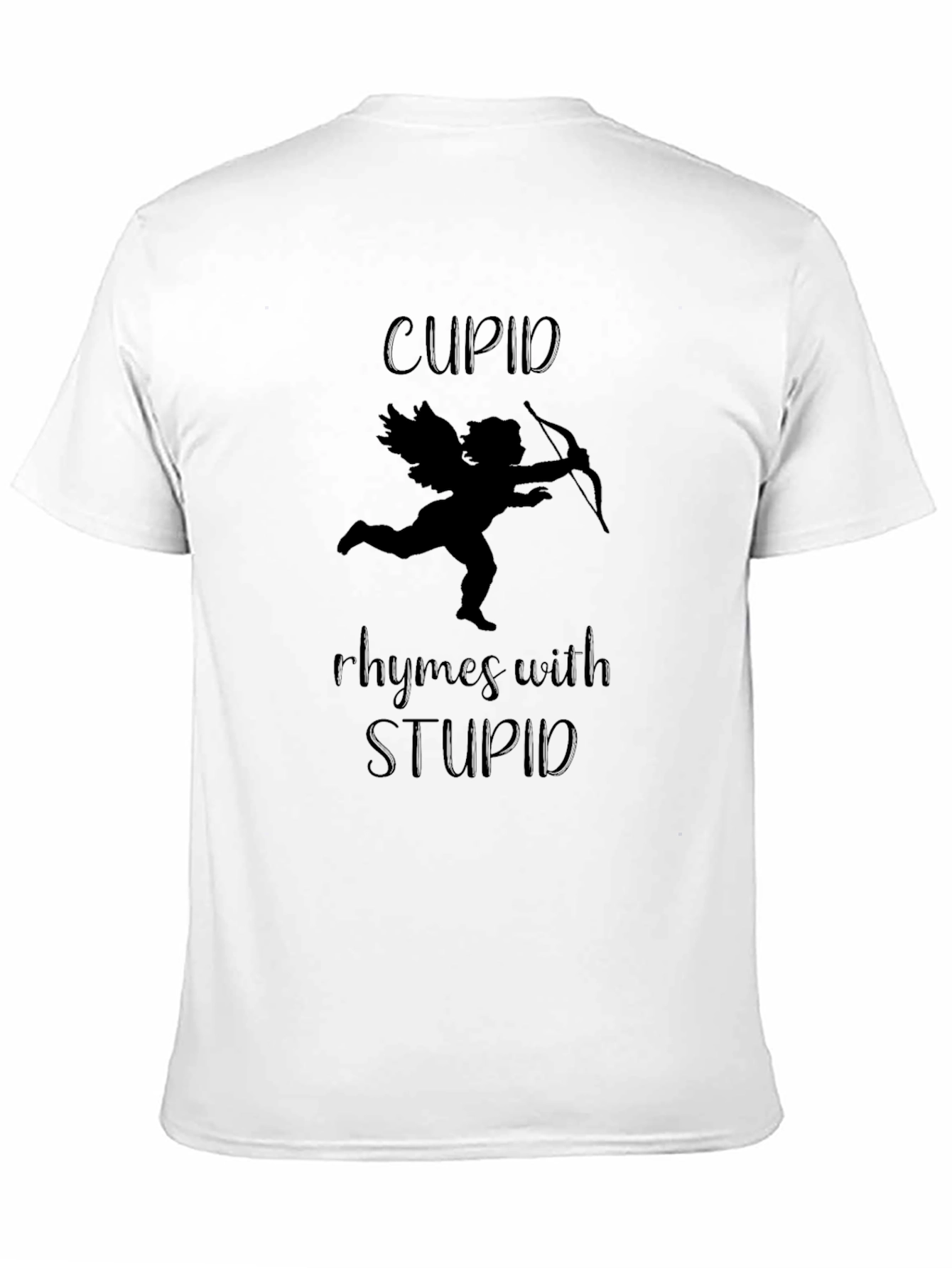 Black Cupid Rhymes With Stupid Valentine's Day Graphic Tee view 11