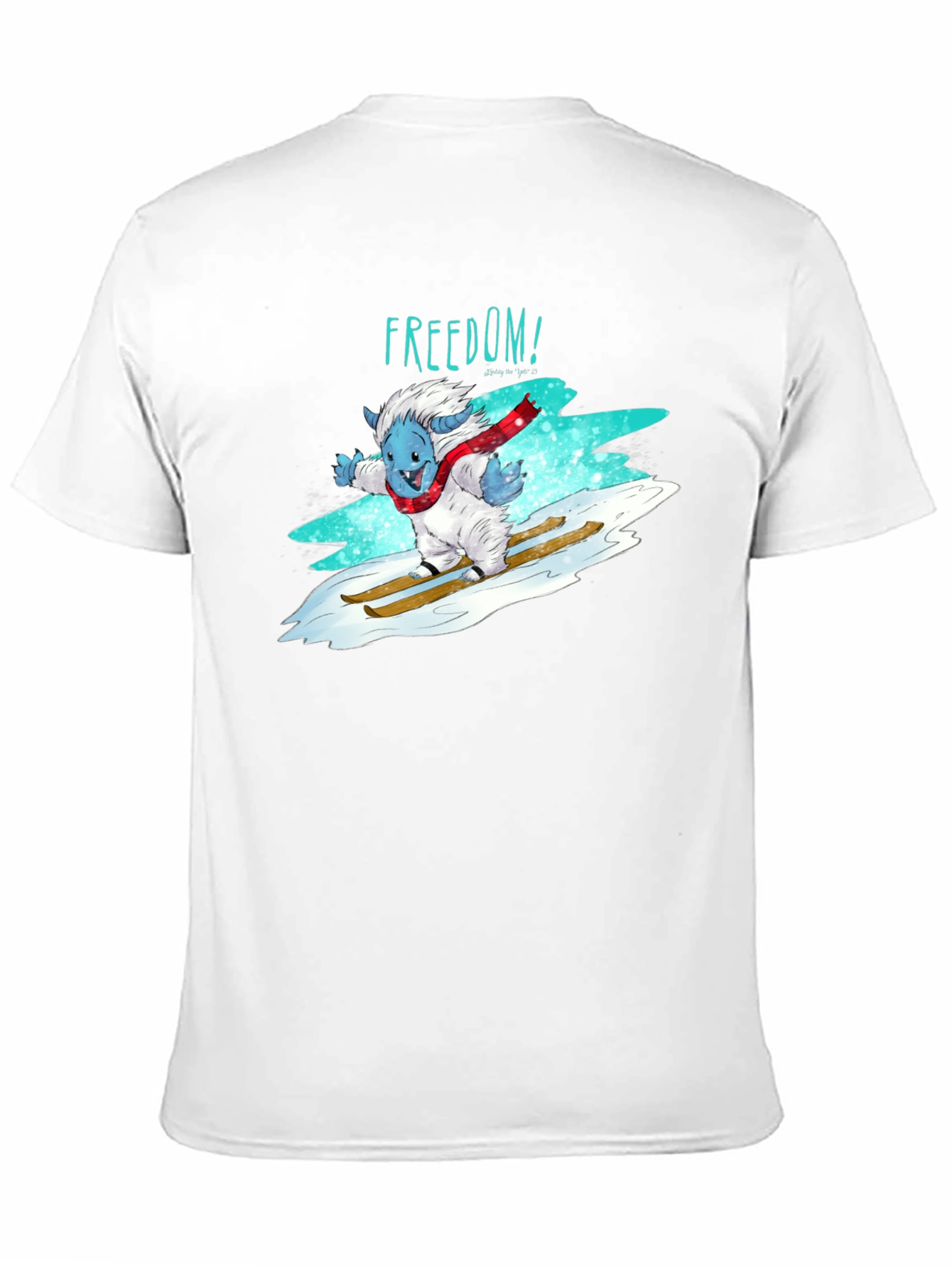 Black Freedom Skiing Yeti Graphic T-Shirt - Black view 11