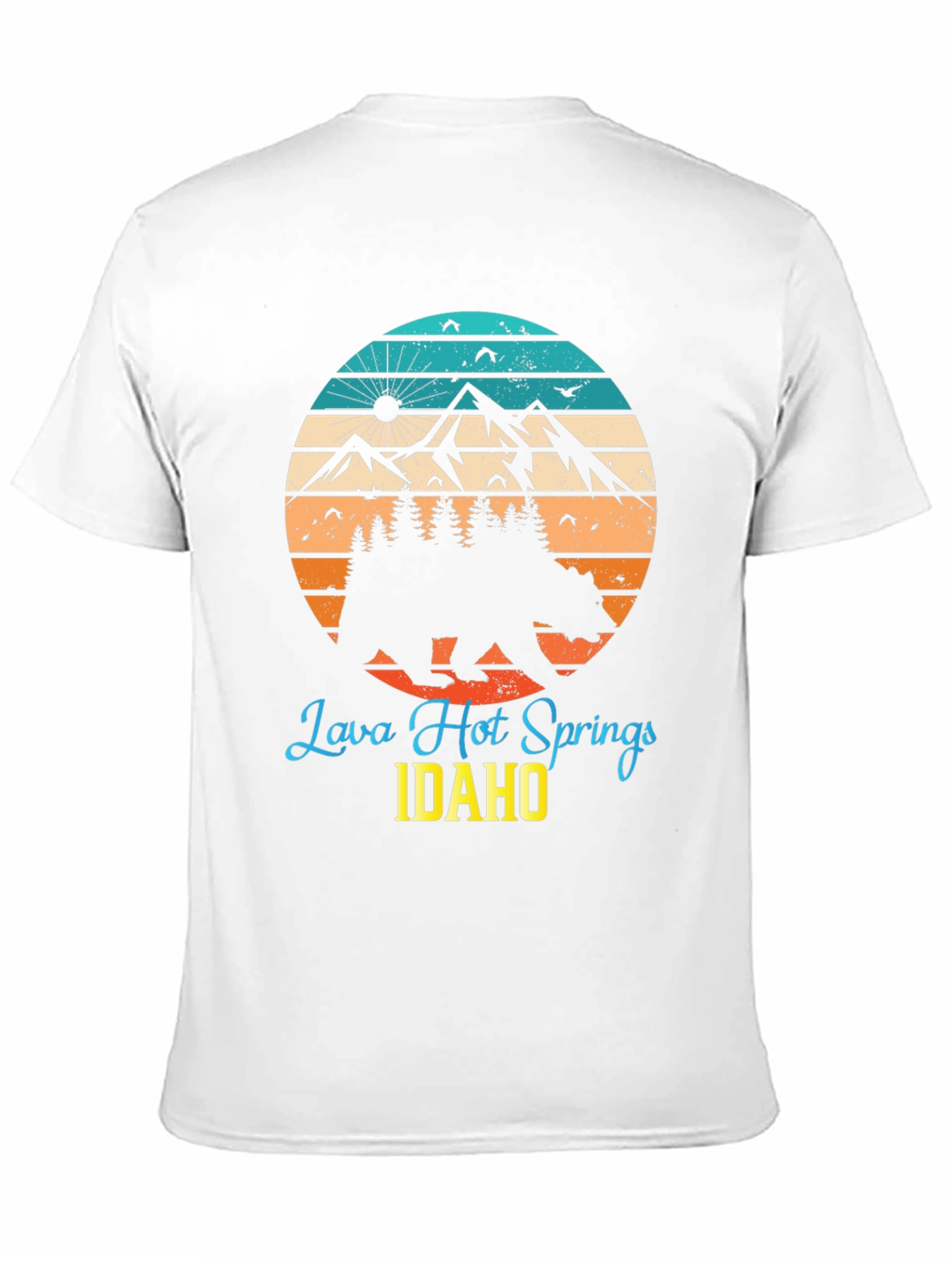 Black Lava Hot Springs Idaho Bear T-Shirt view 11