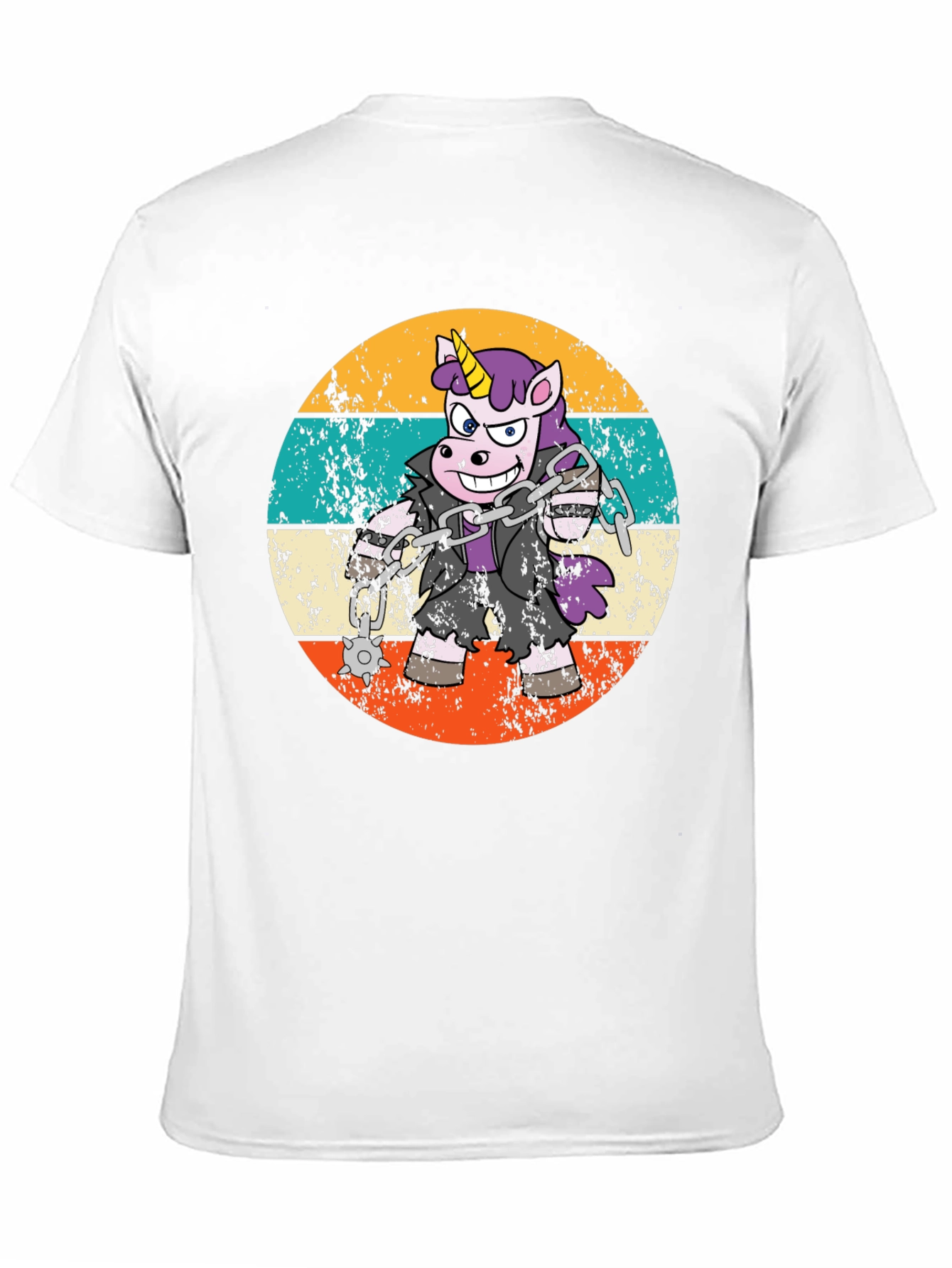 Black Retro Zombie Unicorn T-Shirt view 11