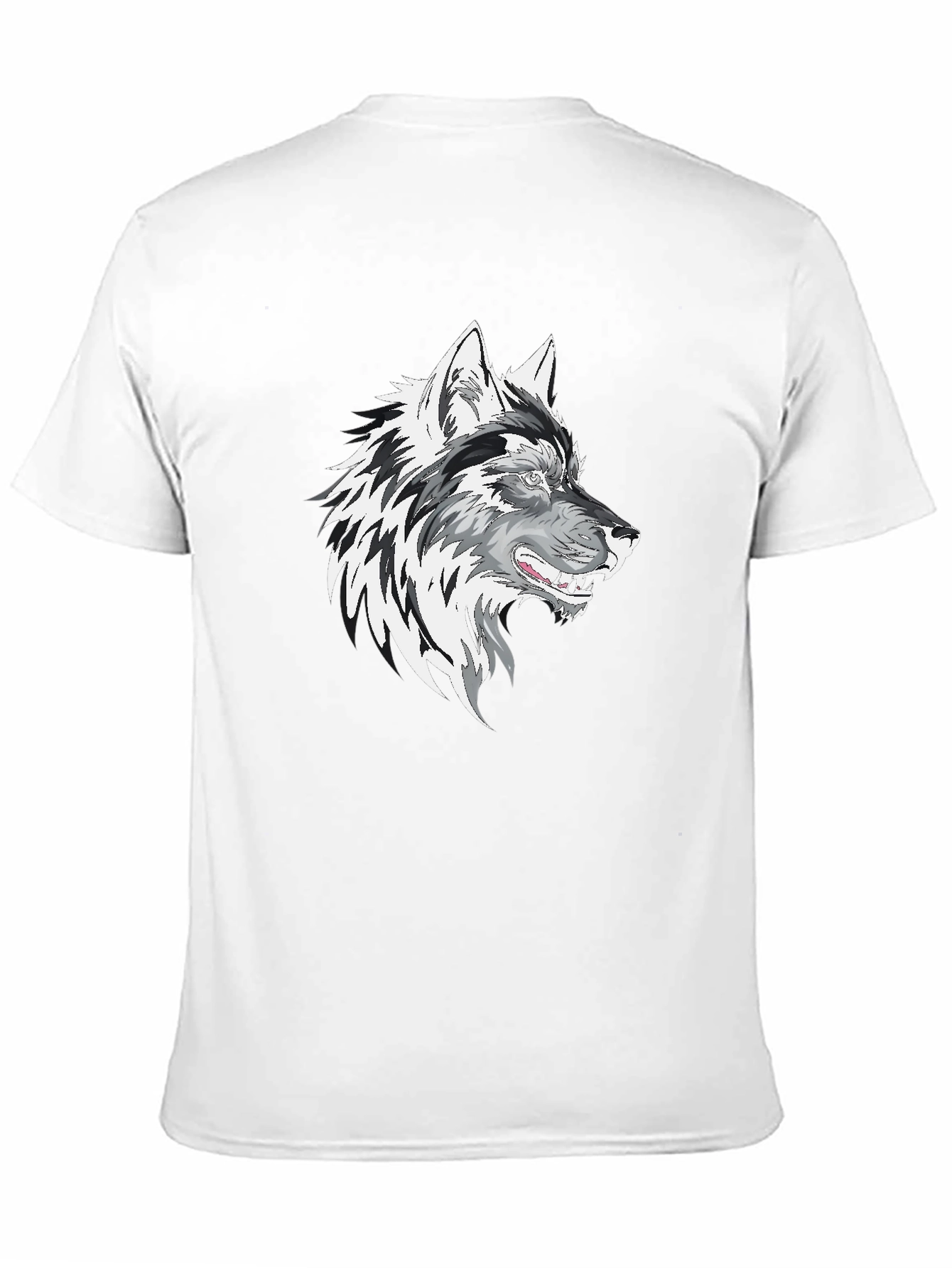Black Wolf Graphic Print Men's T-Shirt view 11