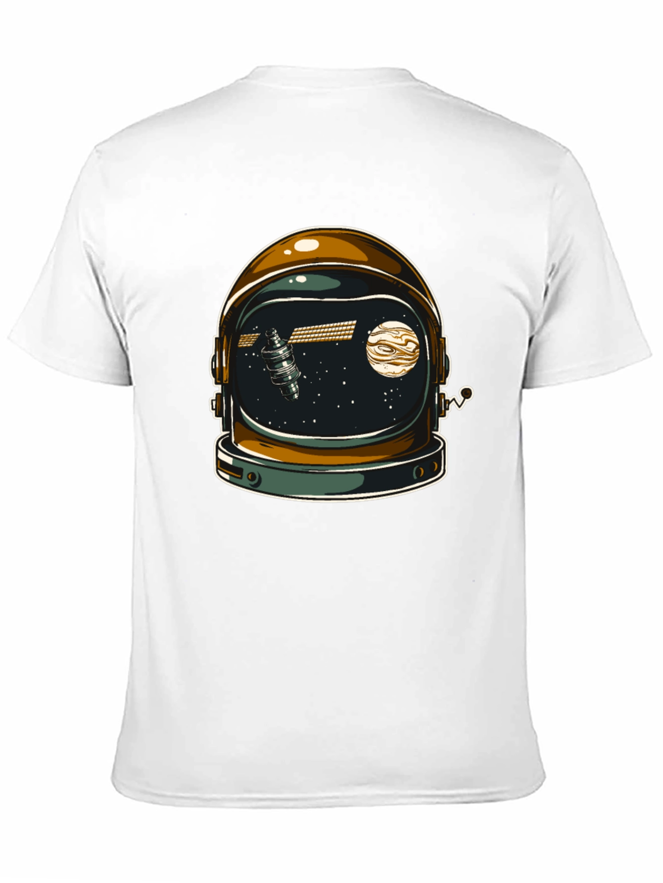Black Space Helmet Graphic T-Shirt - Black Cotton Blend view 11