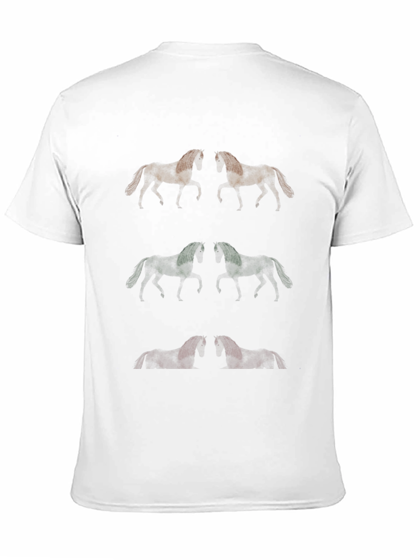 Black Horse Pattern Graphic Tee - Unique Men's T-Shirt view 11