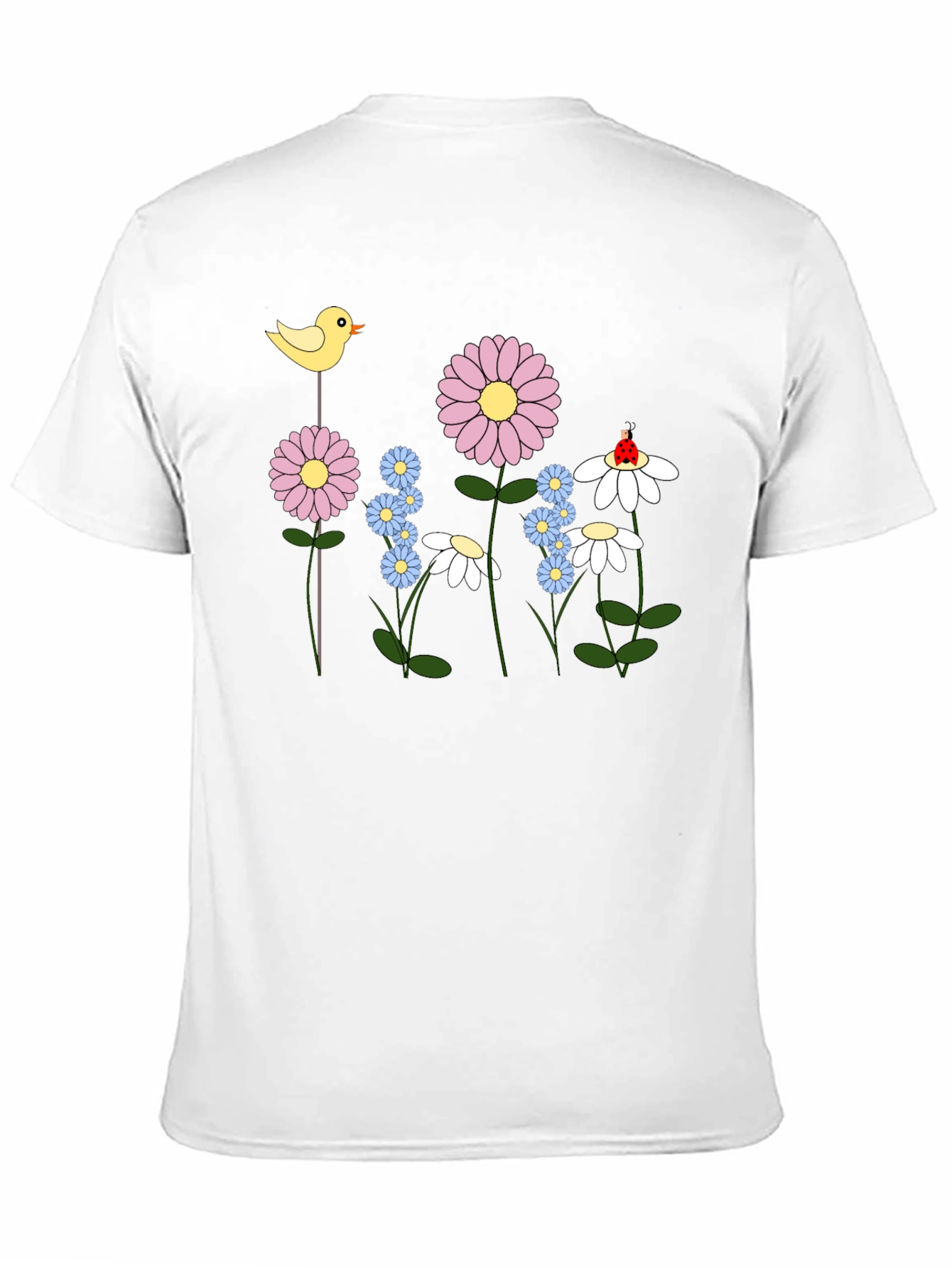 Black Floral Cartoon T-Shirt view 11