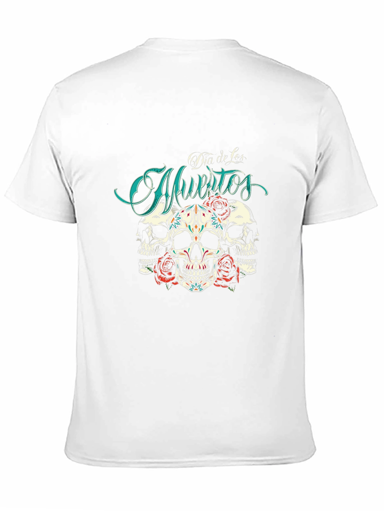 Black Dia de Muertos Skull Rose T-Shirt view 11
