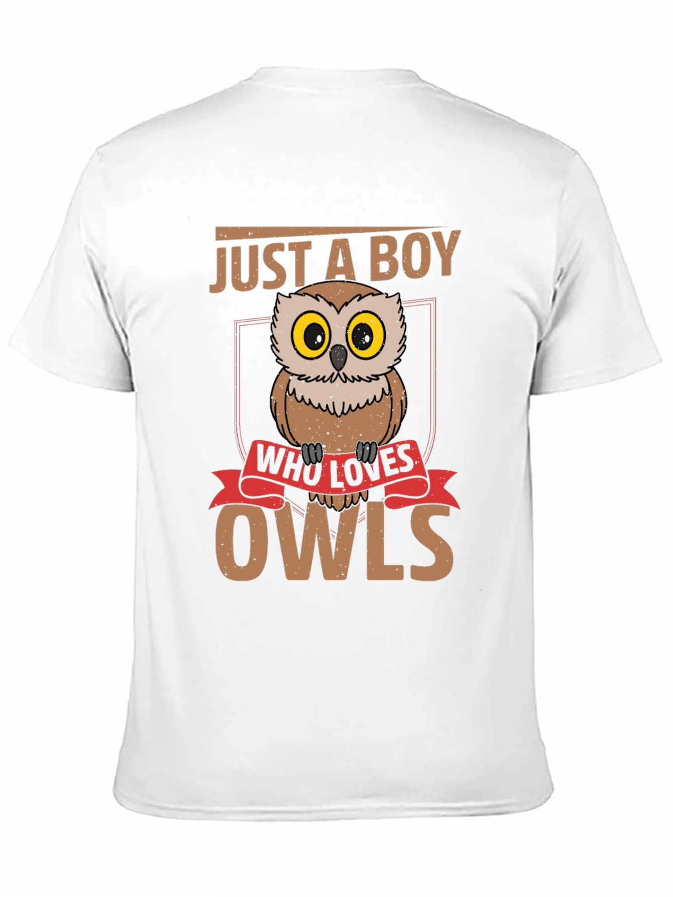 Black Just A Boy Who Loves Owls T-Shirt view 11