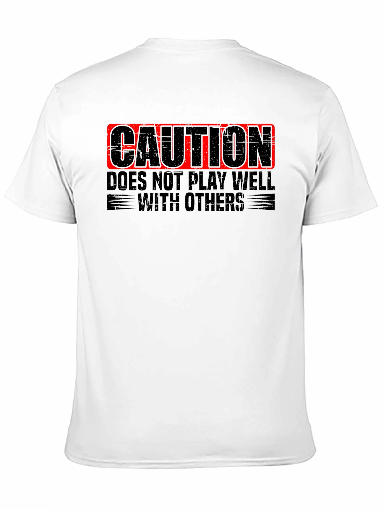 Black Caution: Doesn't Play Well with Others - Novelty T-Shirt view 11