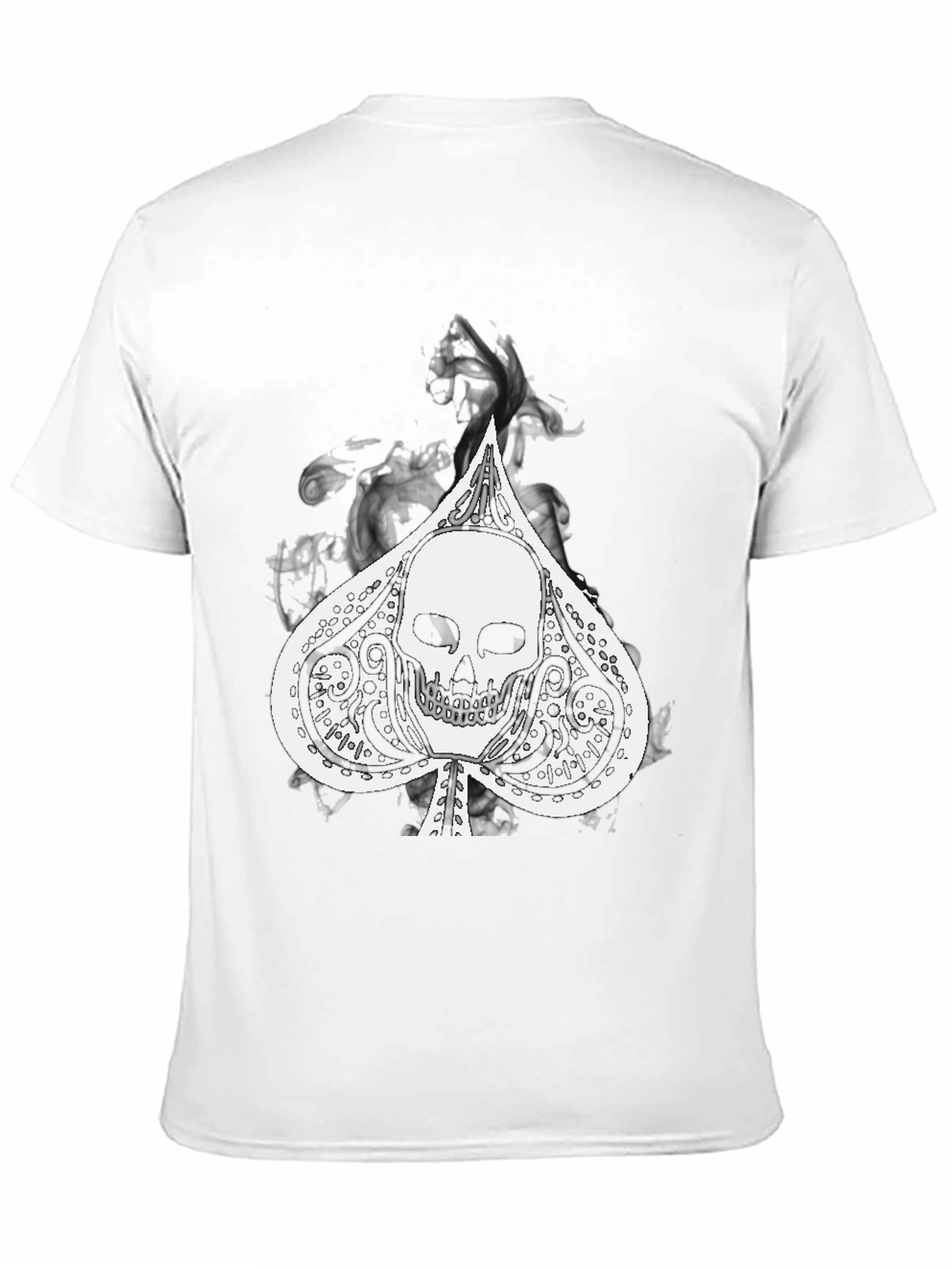 Black Skull Spade Graphic Black Tee view 11