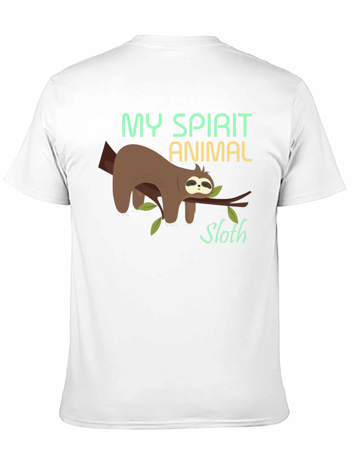 Black My Spirit Animal Sloth T-Shirt - Funny Lazy Tee view 11