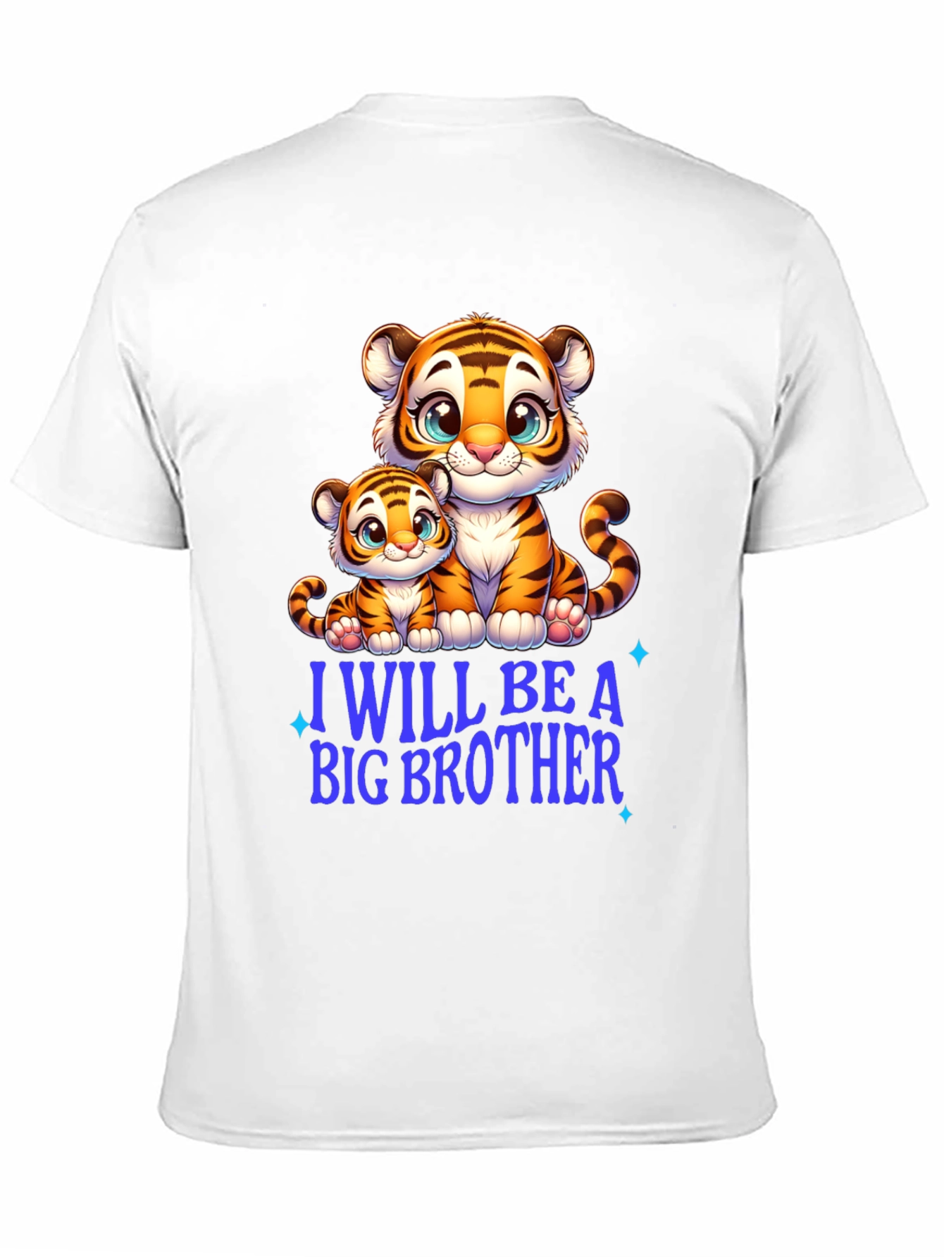 Black I Will Be A Big Brother Tiger Tee view 11