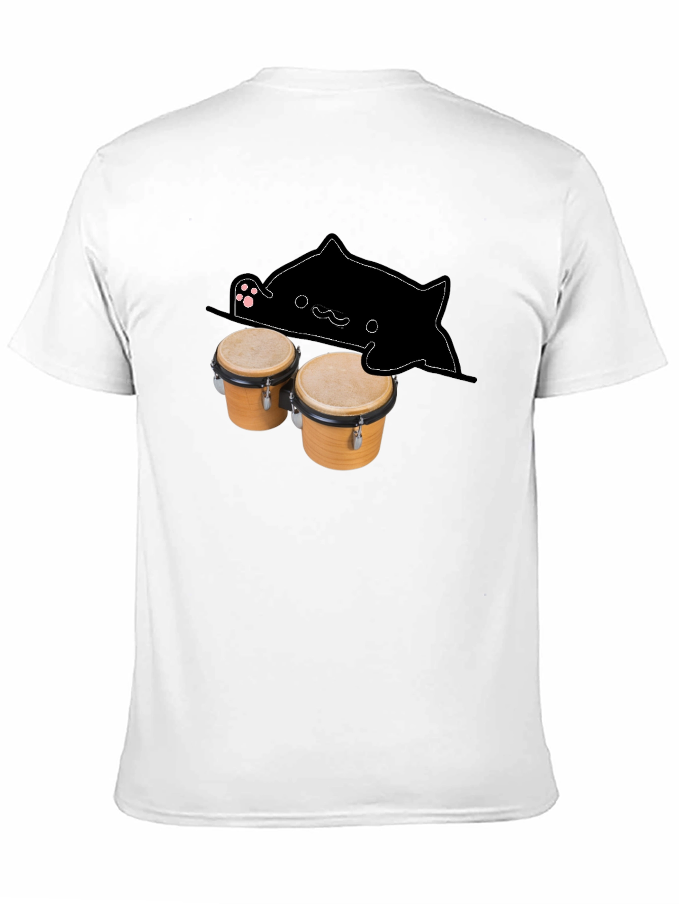 Black Bongo Cat Black T-Shirt - Musician Tee view 11