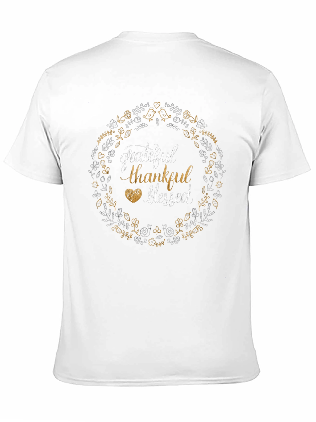 Black Grateful Thankful Blessed Black T-Shirt view 11