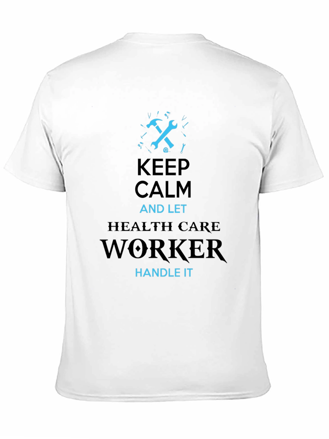 Black Keep Calm Healthcare Worker T-Shirt - Black view 11