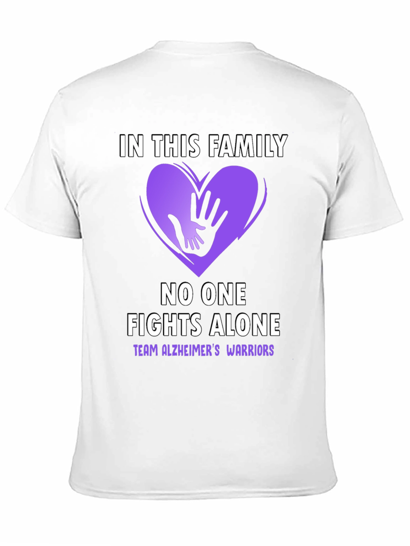 Black Alzheimer's Awareness T-Shirt - In This Family No One Fights Alone view 11