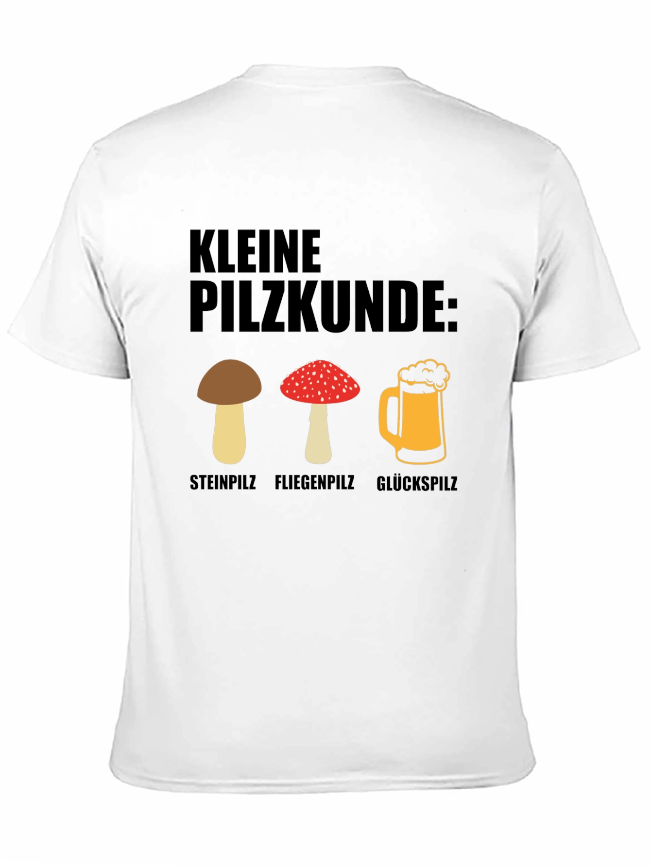 Black Kleine Pilzkunde Funny Mushroom and Beer T-Shirt view 11