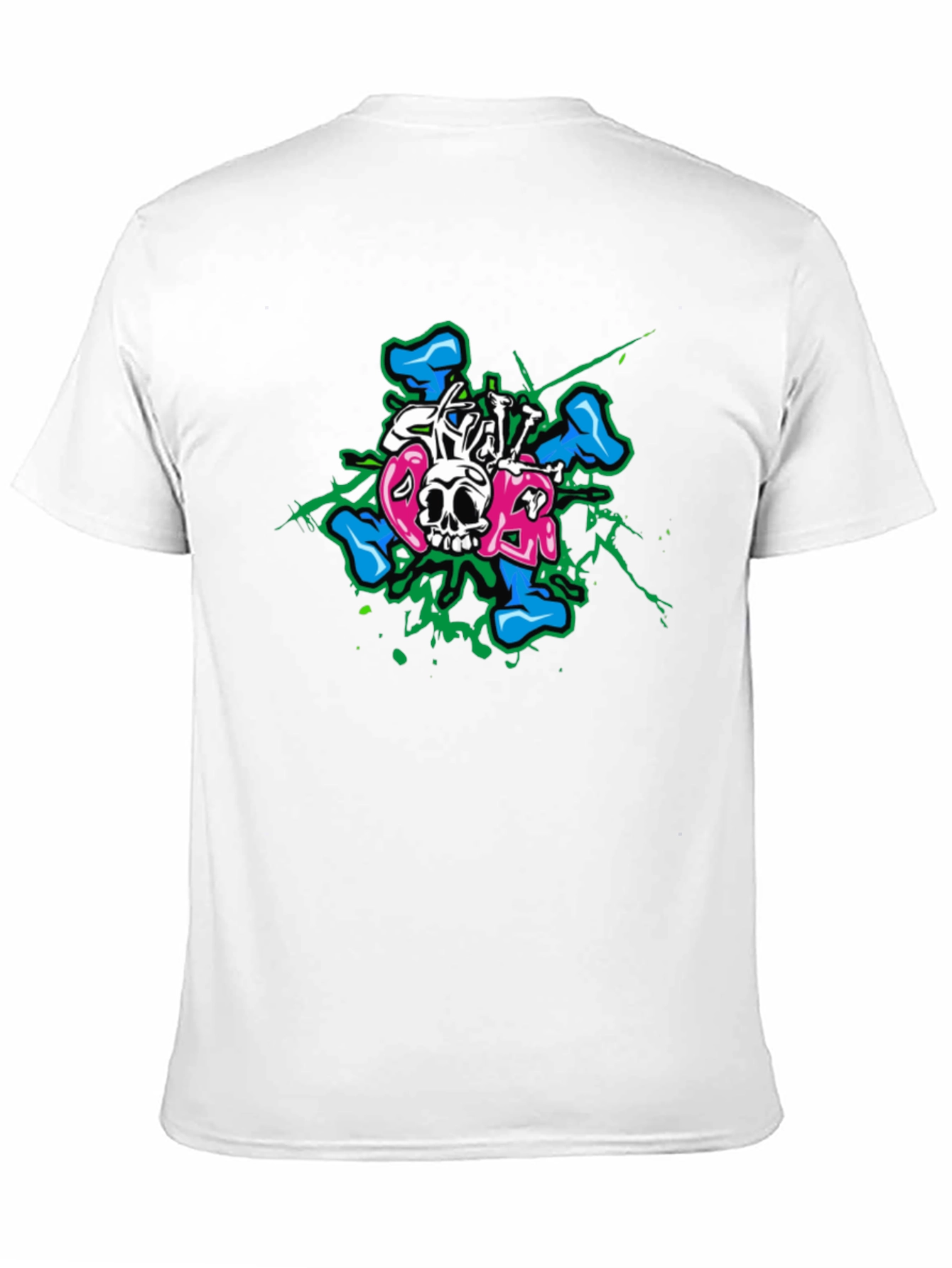 Black Edgy Skull Bones Graphic T-Shirt view 11