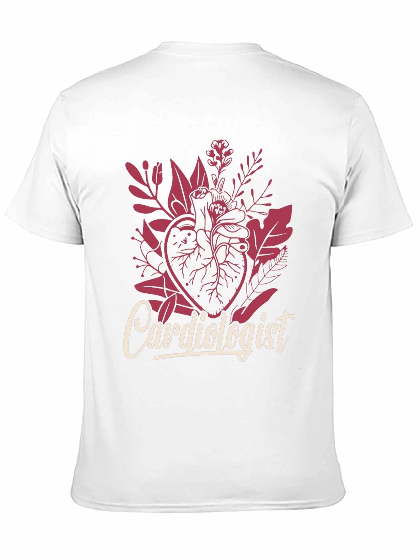 Black Cardiologist Heart Floral Graphic T-Shirt view 11
